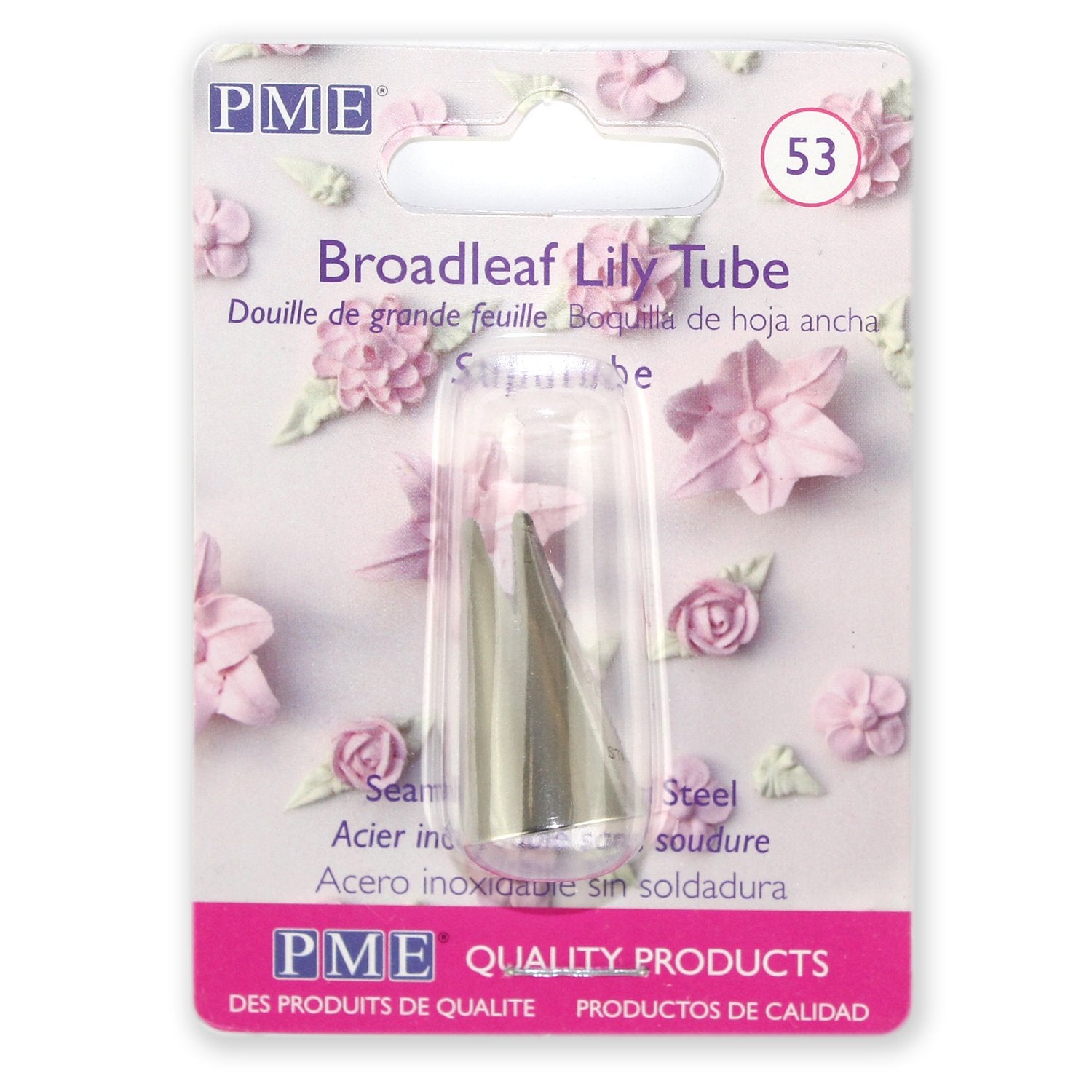 Pme Seamless Stainless Steel Broadleaf Lily Supatube Tip #53, Standard, Silver