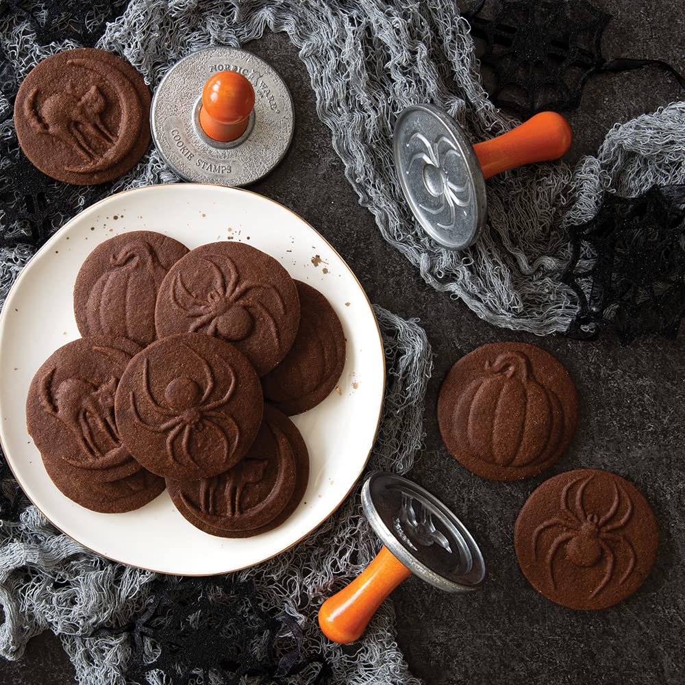 Nordic Ware 1260 Spooky Cast Cookie Stamps  3-inch rounds  Silver