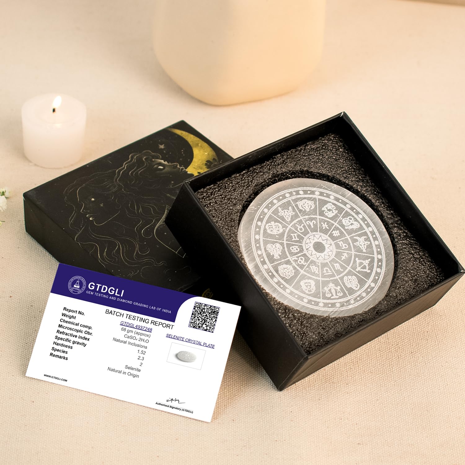 Astrotalk Selenite Charging Plate for Crystals | Purify & Amplify Energy | Crystal Cleansing & Recharging | Boosts Clarity & Intuition | Spiritual Gifts for Healing