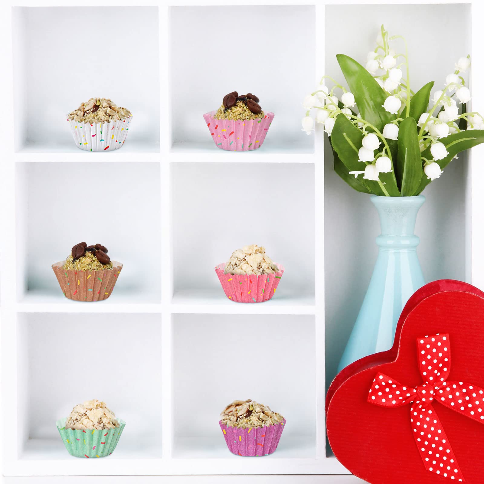 600 Count Icing Design Mini Cupcake Liner Baking Cups Paper Small Candy Cups Making Supplies Baking Cupcake Liner Supplies Holid