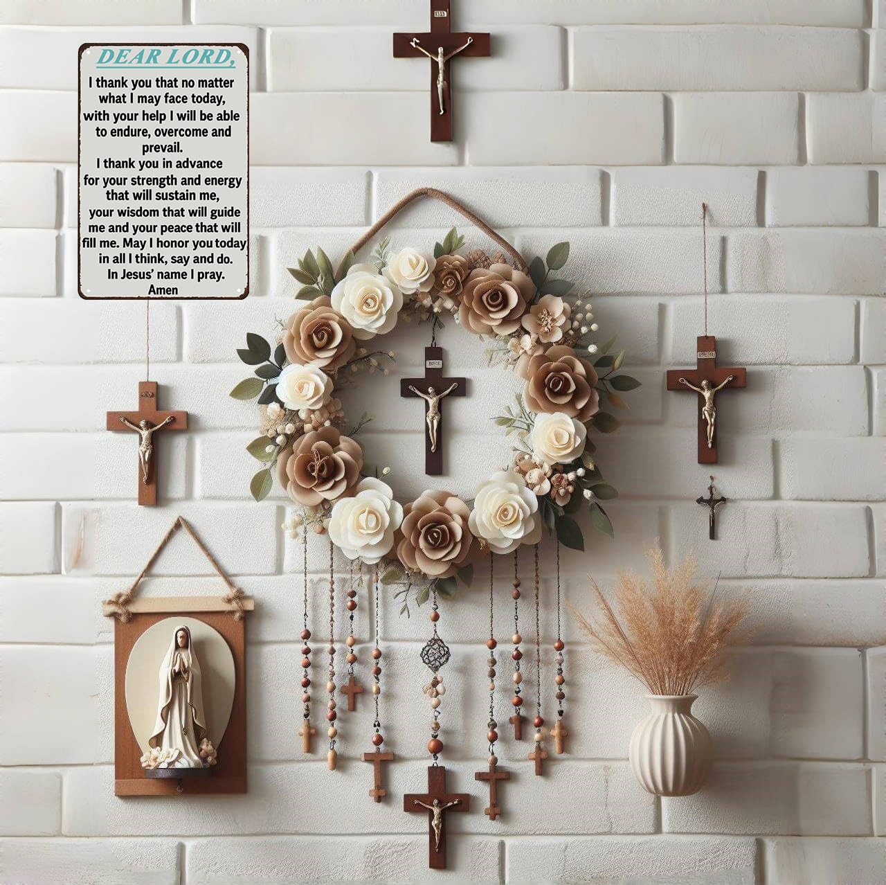 Smilelife Christian Gifts God Gifts Dear Lord In Jesus   Name I Pray Vintage Tin Sign Religious Metal Wall Art for Home Church P