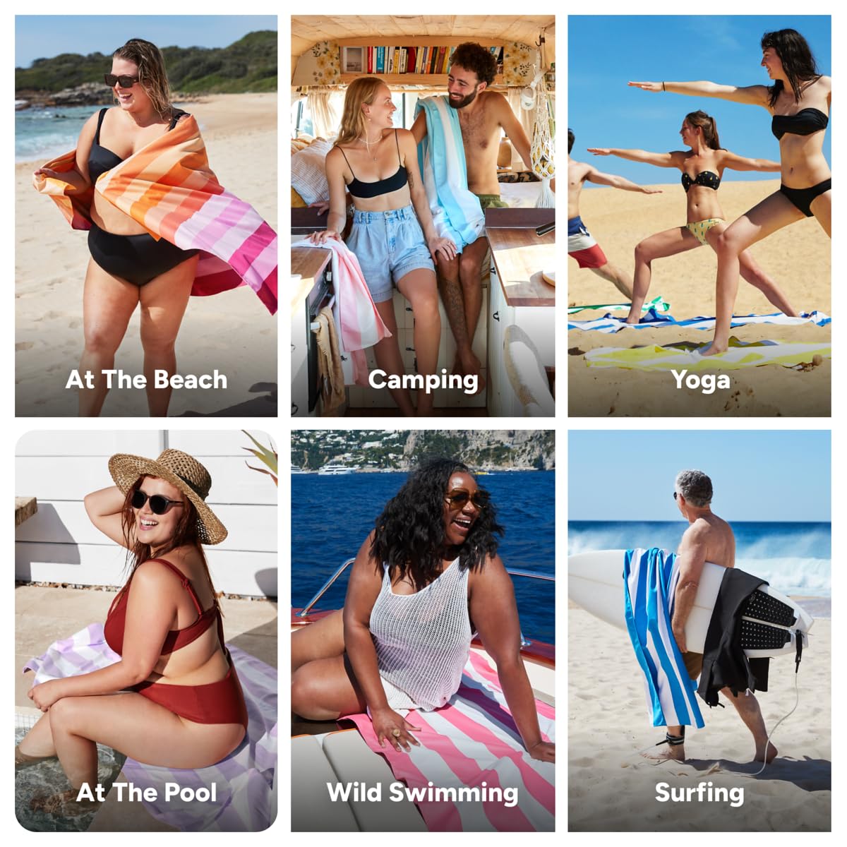 Dock & Bay Quick Drying Towel - For Sports & Gym - Compact, Lightweight - 100% Recycled - Includes Bag - Summer - Miami Sorbet,