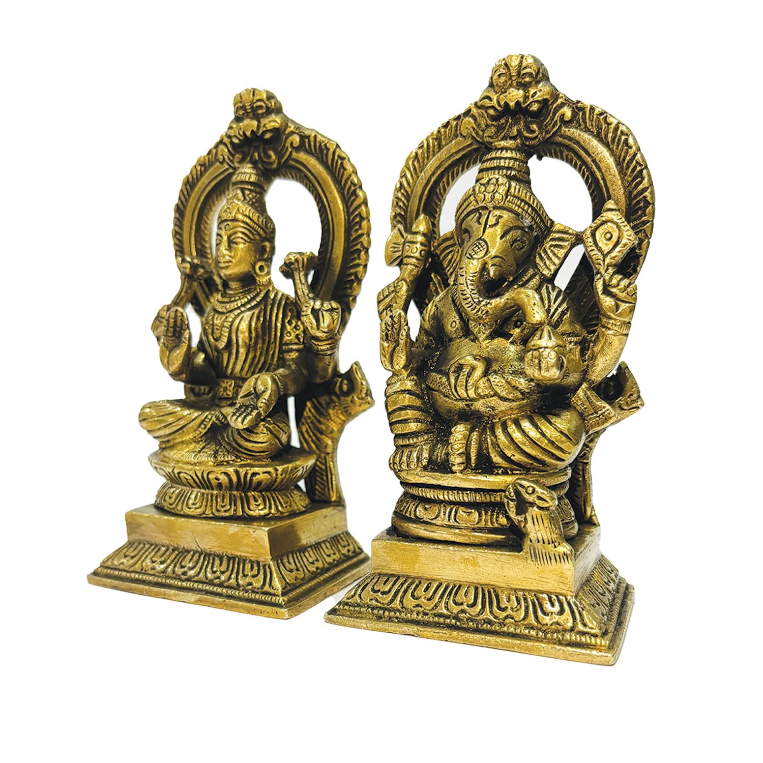 Tapas Homes Brass Ganesha Laxmi Idol Ganesh Lakshmi Bhagwan Murti Sitting Ganpati Statue For Home Office Diwali Puja Dcor Gift 5