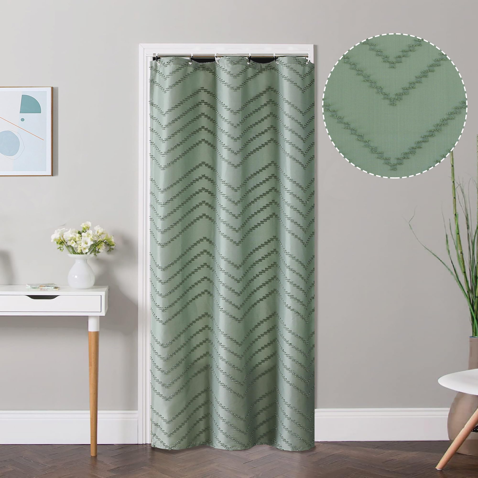 Chyhomenyc Chevron Fabric Shower Curtain Set 36X72 Inches Bath Stall Size, Small Boho Shower Curtain, Modern Farmhouse Chic Text