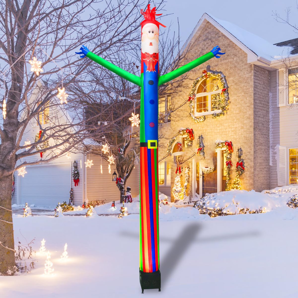 8ft Inflatable Air Waving Tube Dancer with Blower Set, Blow Up Inflate Santa Clause for Christmas Decorations (Santa Claus with