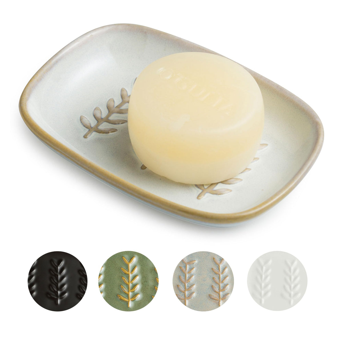 Miamolo Soap Dish Soap Holder Shower, Ceramic Soap Dishes For Bar Soap Sponge, Shower Soap Dish Soap Saver Tray For Bathroom Kit