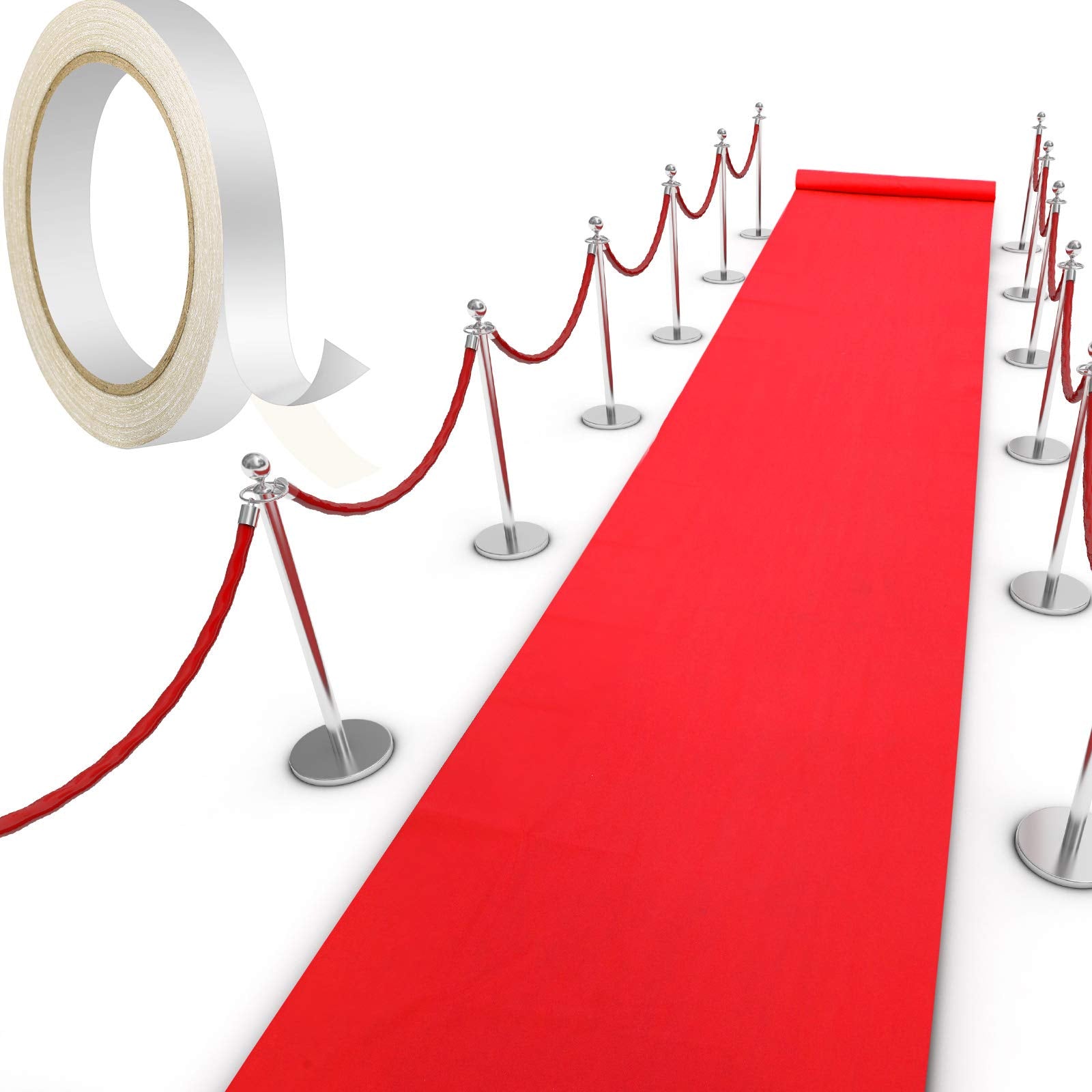 Shappy Red Carpet Runner Rug for Party 55gsm Thickness with 1 Piece Carpet Tape for Wedding Christmas Xmas Thanksgiving Outdoor 