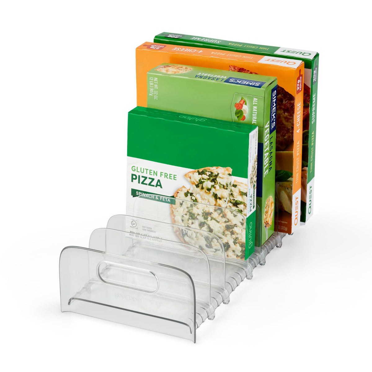 Youcopia Freezeup Freezer Rack 15'' Bpa-Free Fridge Organizer With Adjustable Dividers And Handles For Frozen Food Box And Meal