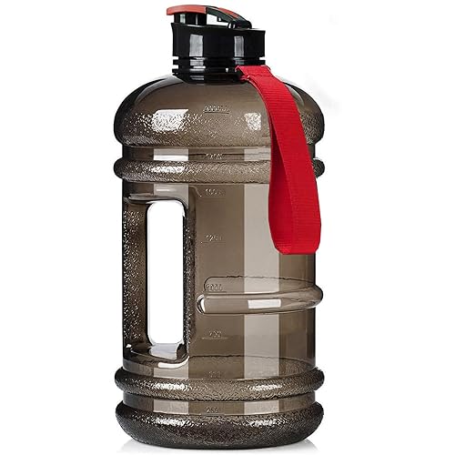 TOOFEEL 2.2L Half Gallon Water Bottle BPA Free - Ideal for Gym  Big Water Jug  Reusable Sports Bottle with Measurements Marked Drink Container (74oz Clear Black Water Bottles)