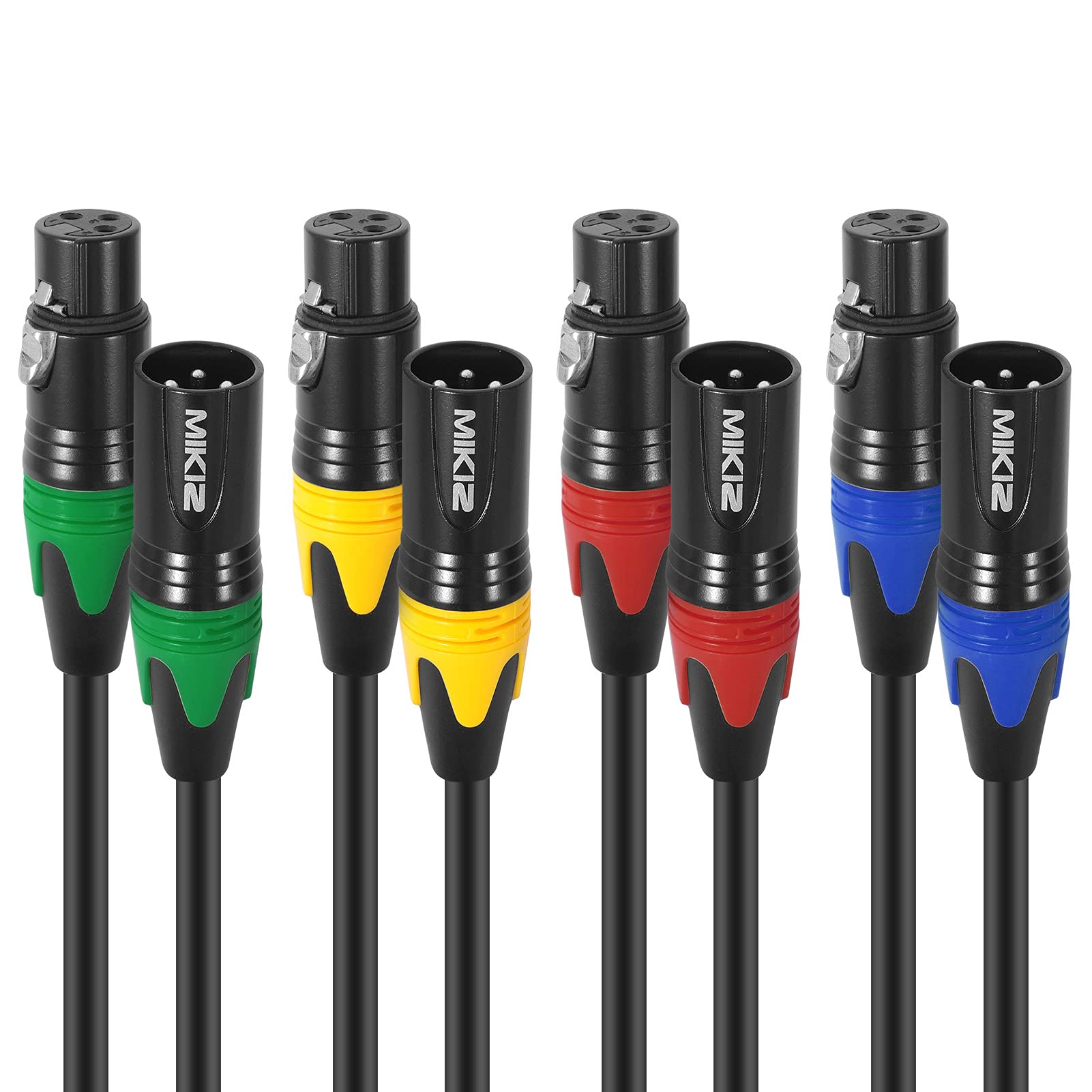 Mikiz Xlr Microphone Cable 6 Ft 4 Pack Balanced Xlr Audio Cables With 3-Pin Xlr, Pro Seriesa