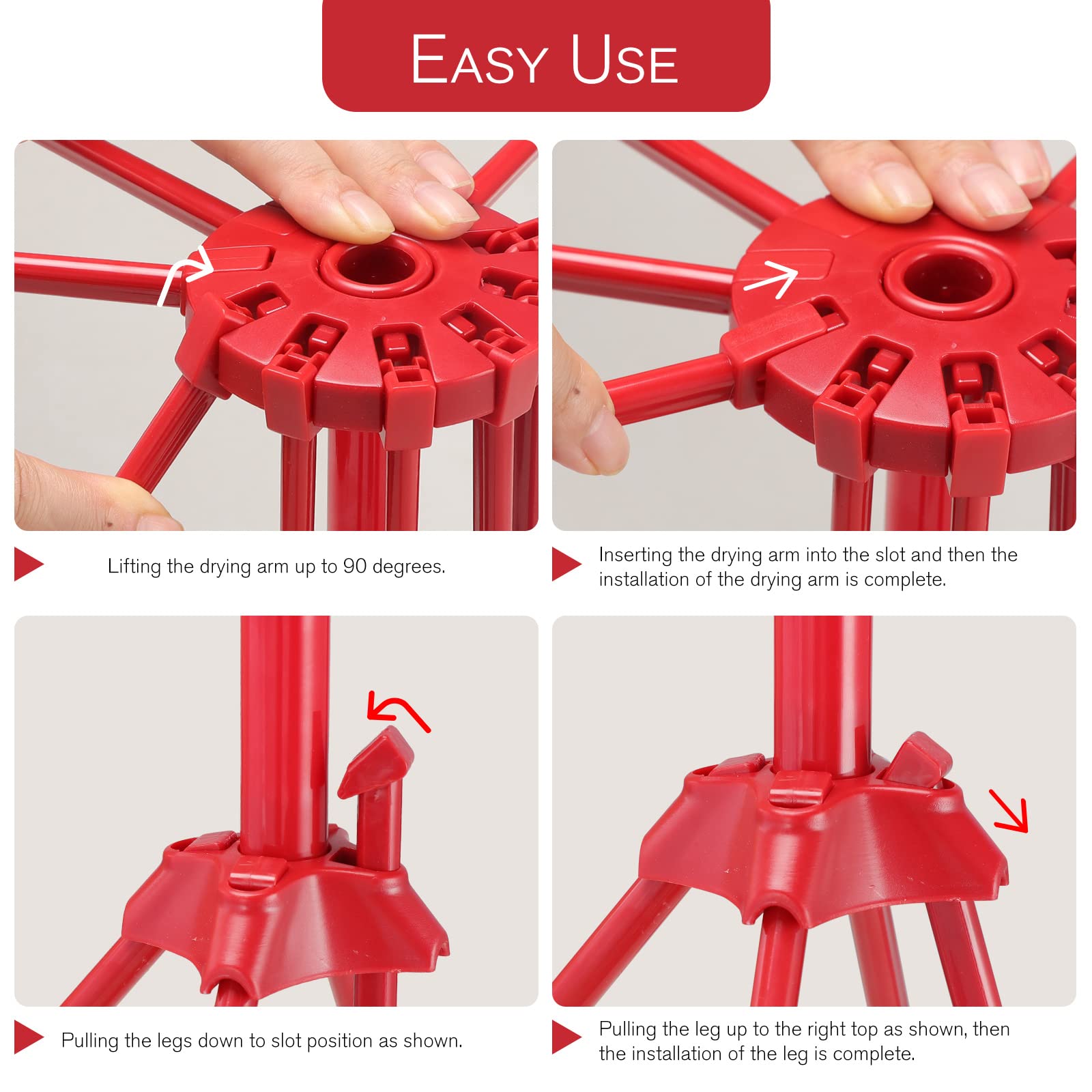 Ourokhome Collapsible Pasta Drying Rack, Plastic Foldable Homemade Fresh Spaghetti Stand Dryer Noodle Hanger For Kitchen With 10