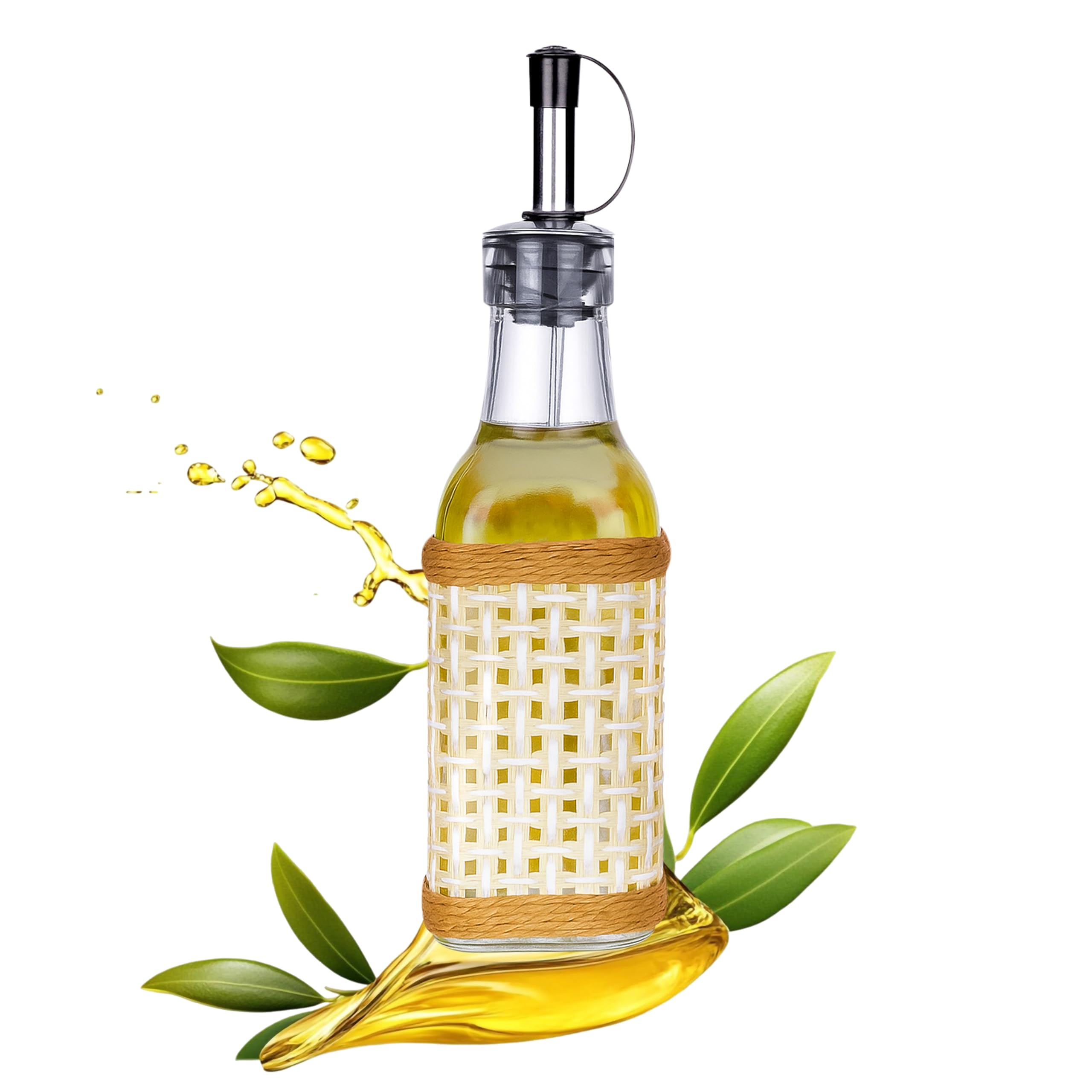 Openja 250Ml Olive Oil Dispenser Bottle For Kitchen, Dripless Olive Oil Dispenser Bottle With Rubber And Stainless Steel Pour Sp