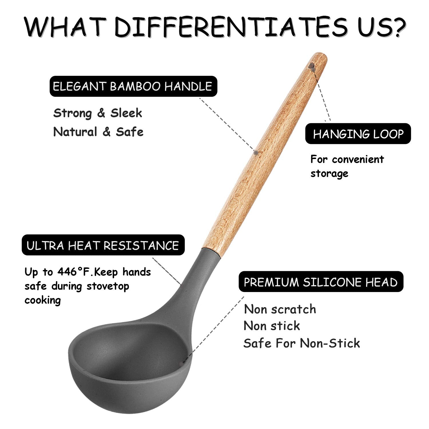 Mibote 17 Pcs Silicone Cooking Kitchen Utensils Set With Holder, Wooden Handles Silicone Turner Tongs Spatula Spoon Kitchen Gadg