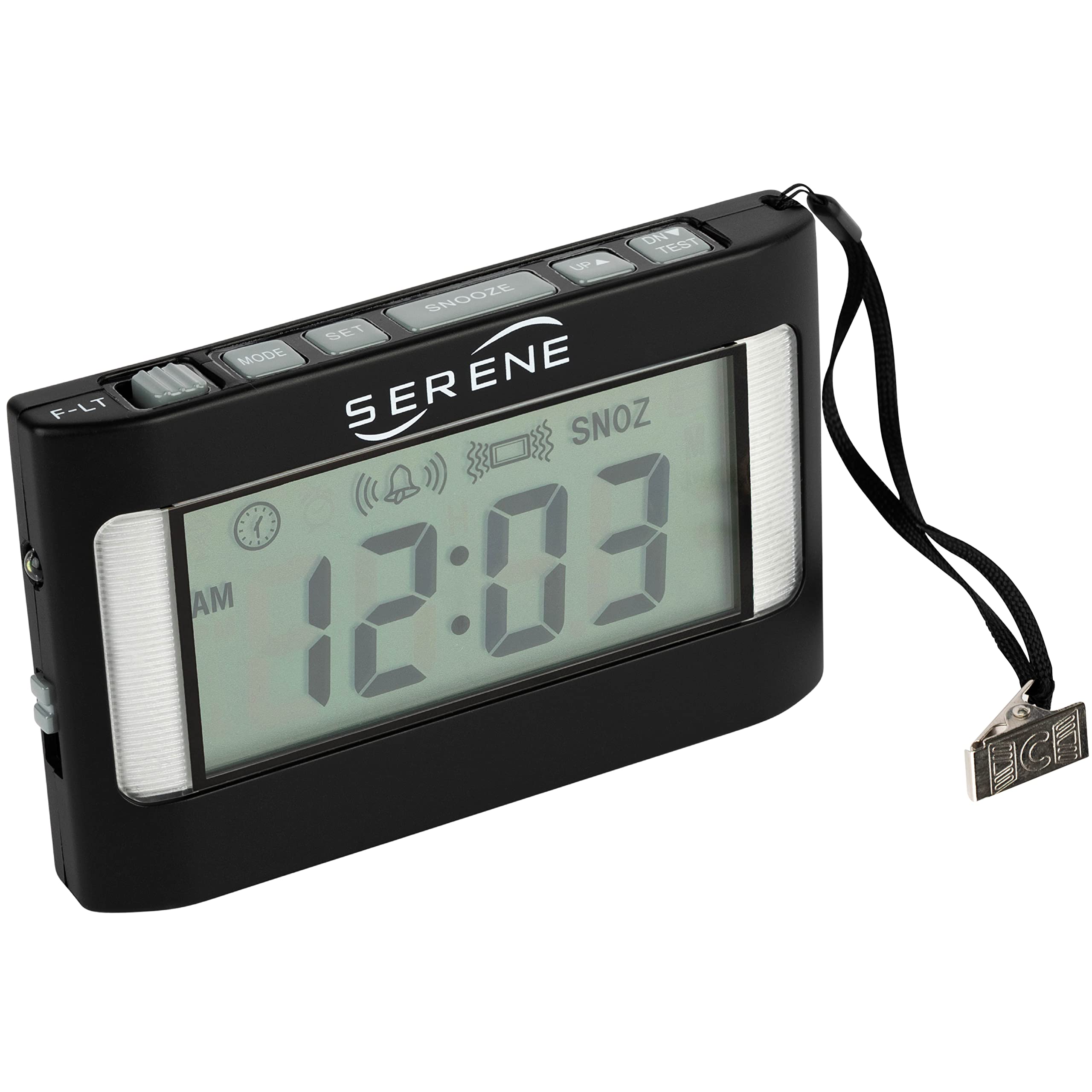 Serene Innovations Loud Alarm Clock for Heavy Sleepers Adults & Deaf: Vibrating Alarm Clock with Bed Shaker & Shock, Portable Fl