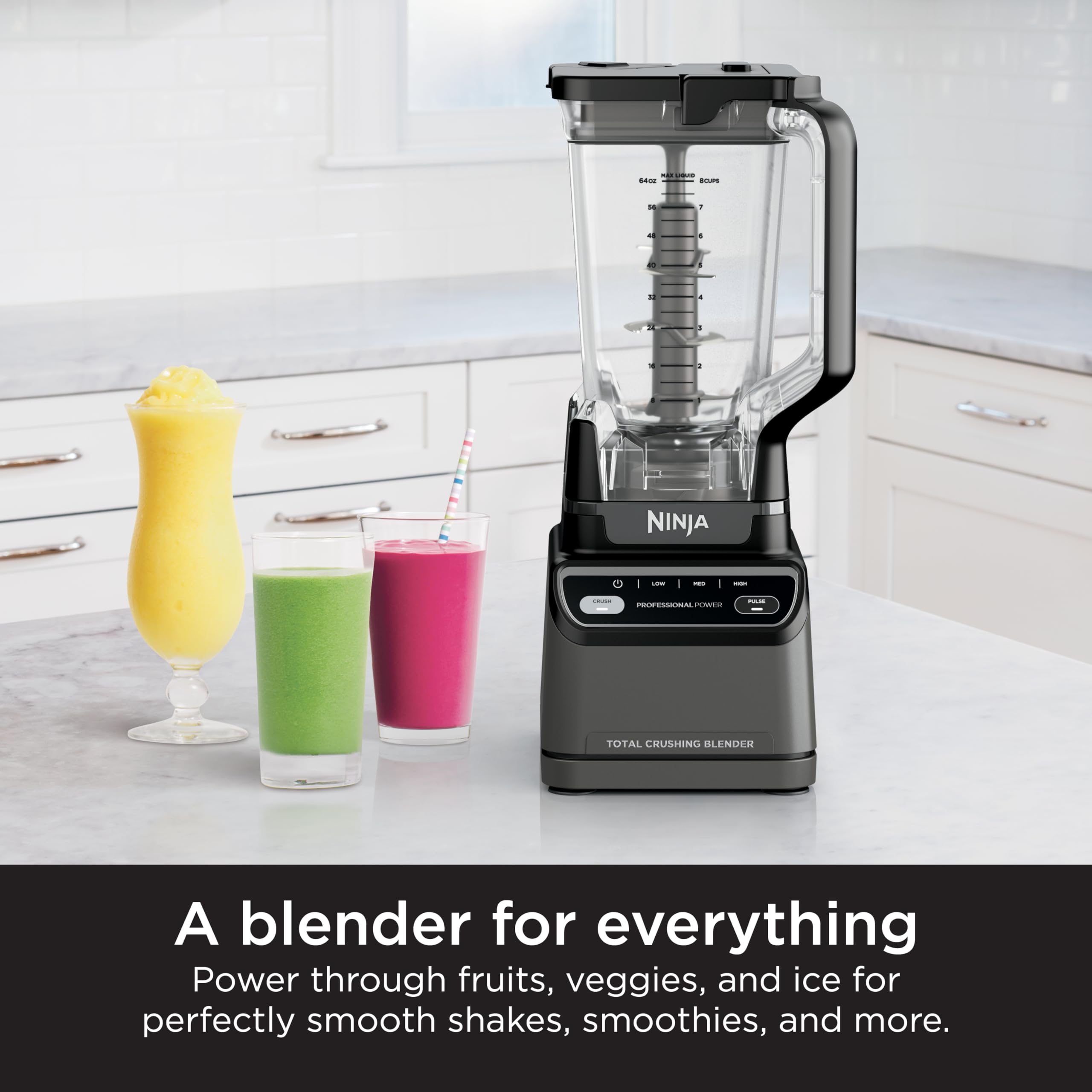Ninja Br201Amz Professional Blender 2.0, 1200 Watts, Auto-Iq Program, Total Crushing Blades, 72-Oz. Pitcher, 4 Manual Speeds For