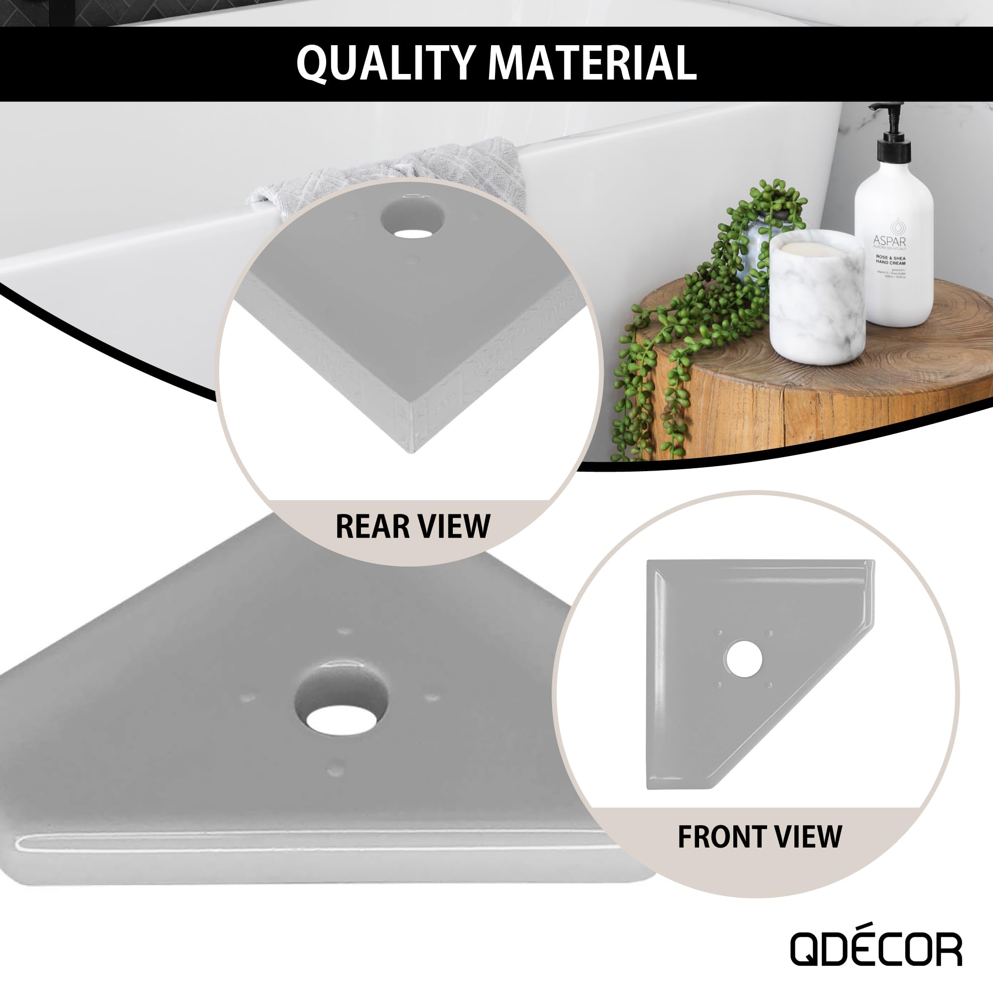 Questech Decor Shower Soap Dish, Retrofit Corner Shower Shelf For Tiled Walls, Bathroom Shower Corner Soap Holder, 5 Inch Corner