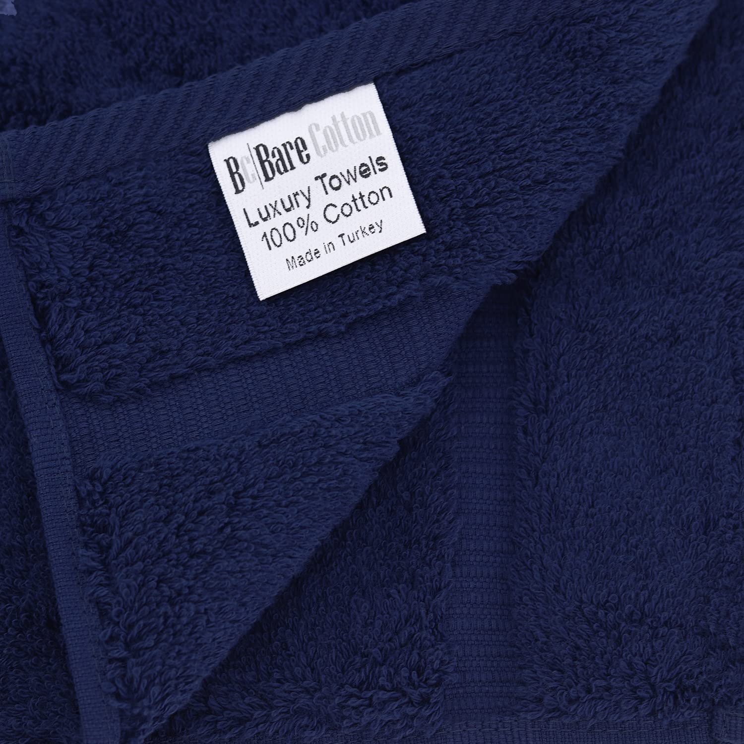 Luxury Hotel & Spa Quality  Quick Dry 100% Turkish Cotton 700 GSM  Eco Friendly Towel  for Bathroom Dobby Border Soft Bath Towel Set 27 X 54 (Navy Blue  Bath Towels - Set of 2)