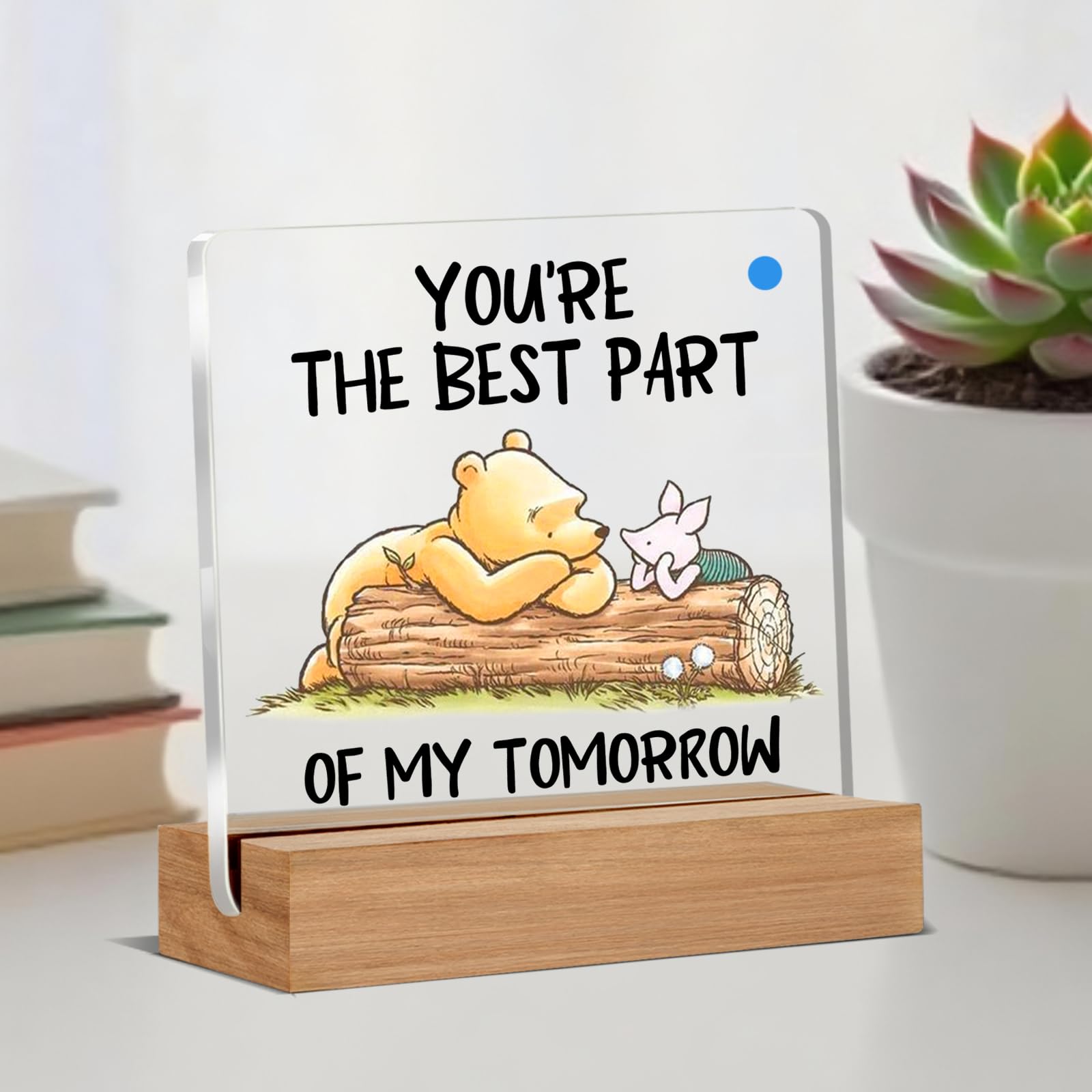 Winnie the Pooh Decor - Adorable Winnie the Pooh Gifts for Best Friends, Desk Decor Gift for Women Men Boy Girl, You  re the Bes