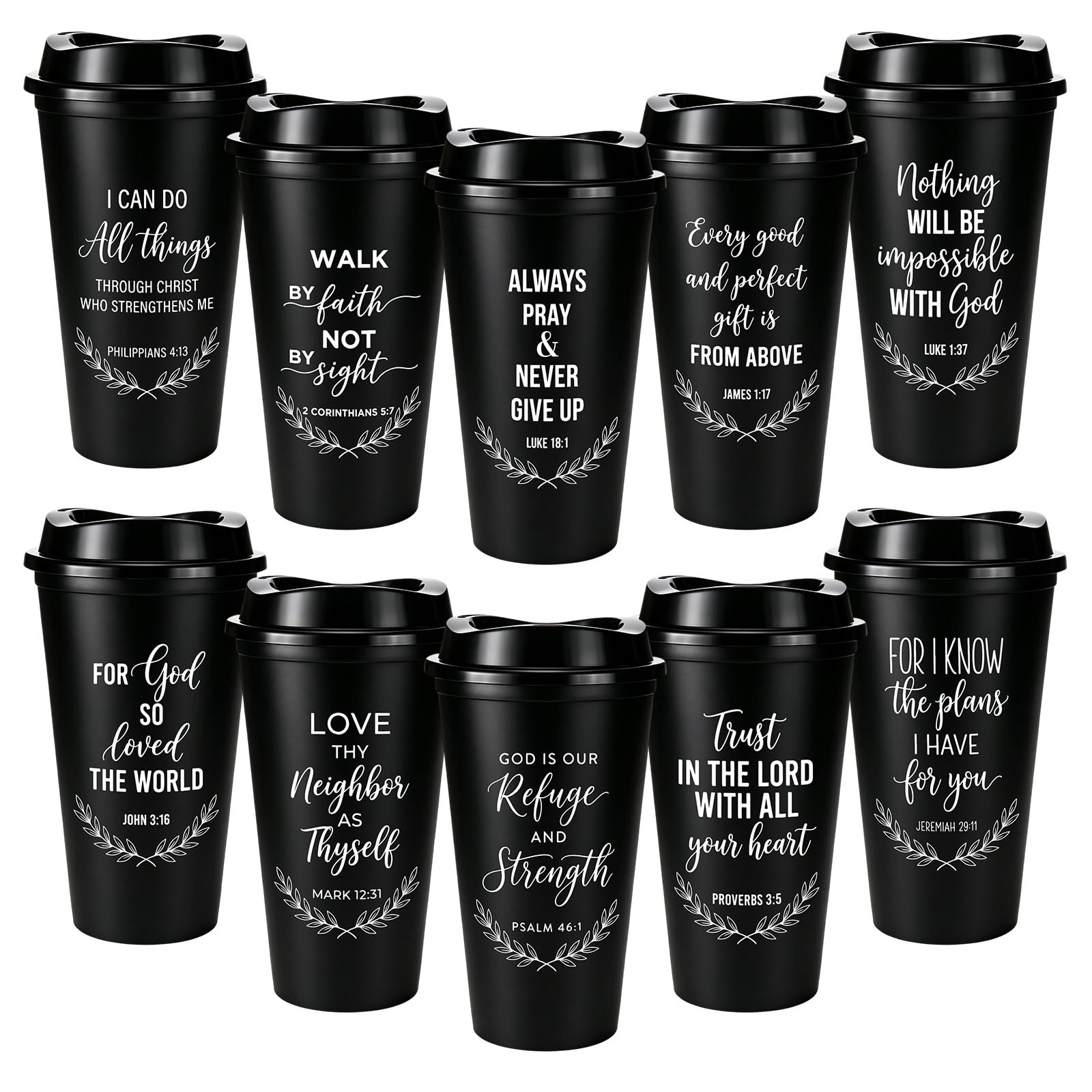 20 Pack Christian Gifts for Men Women Bulk Bible Verse Scripture Cups 16oz