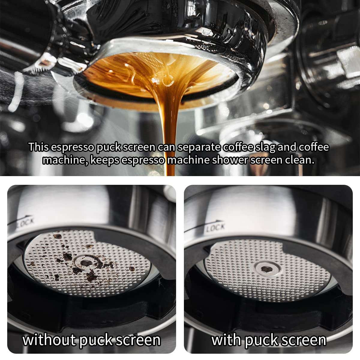 Espresso Puck Screen Choxila 1.7 Thickness 100M Filter Fineness Reusable Filters Stainless Steel Coffee Filter Disc Puck Screen