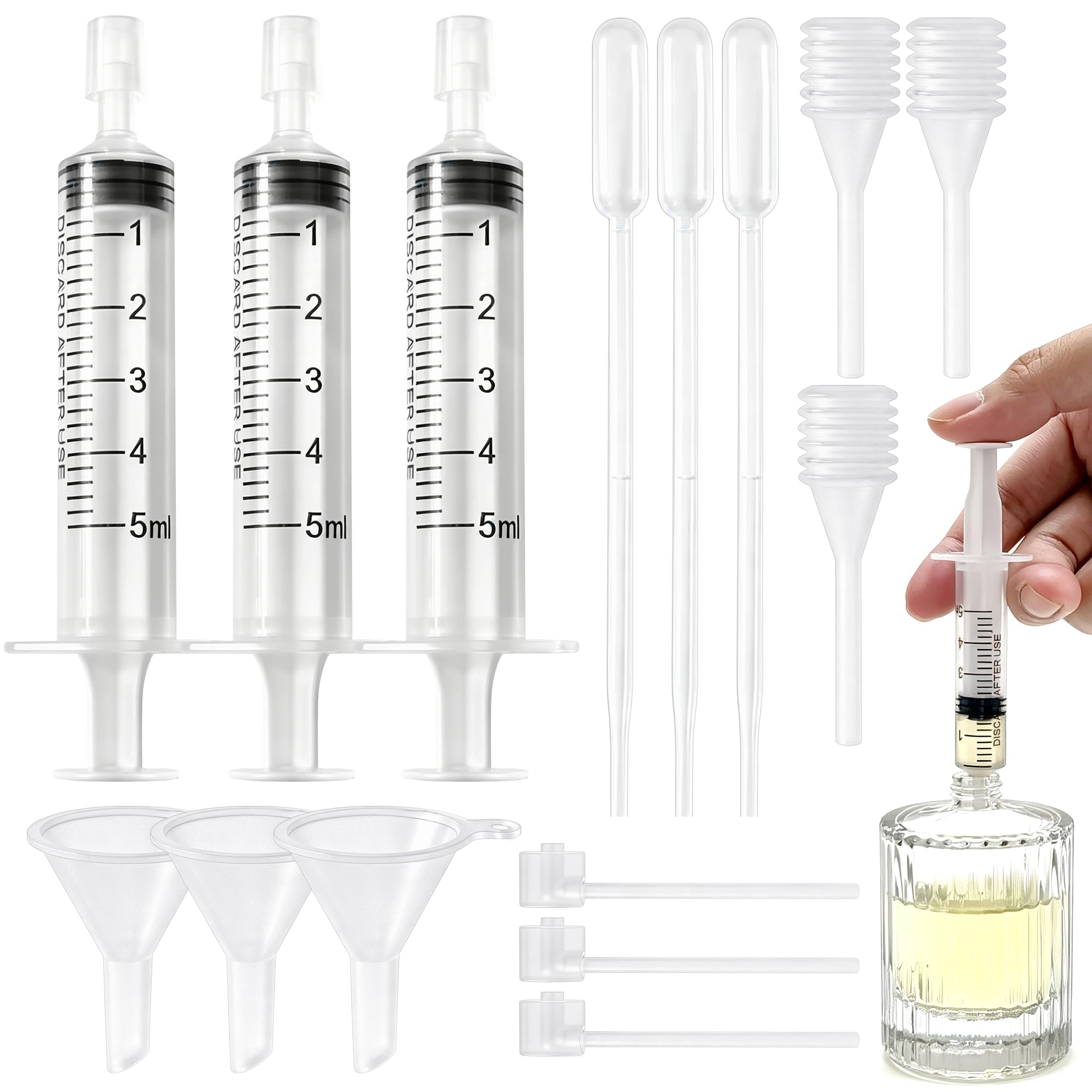 SWJLR Perfume Decanter Kit, 15PCS Clear Transfer Tools for Travel & Home