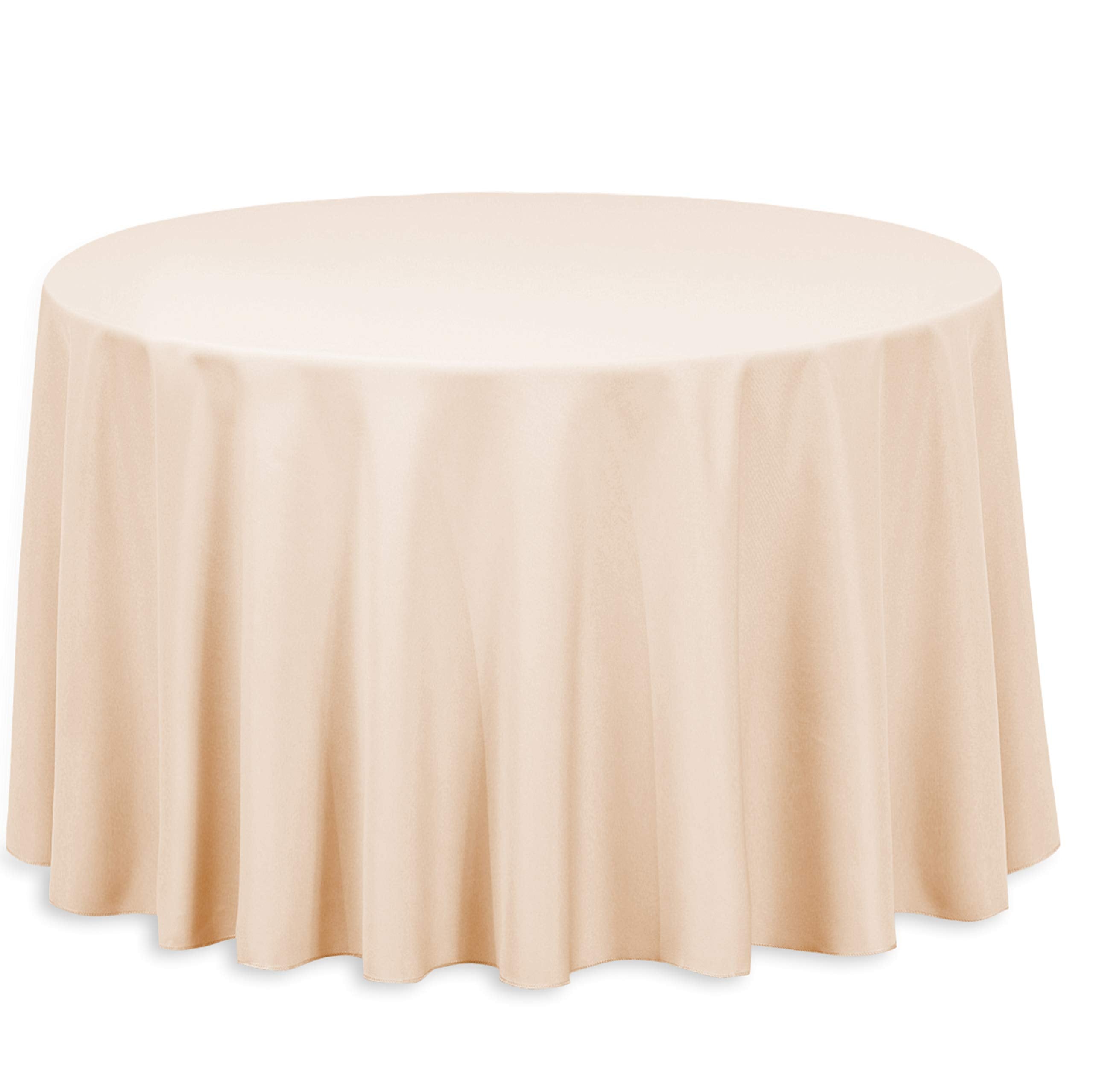 Linentablecloth 108-Inch Round Polyester Tablecloth Peach