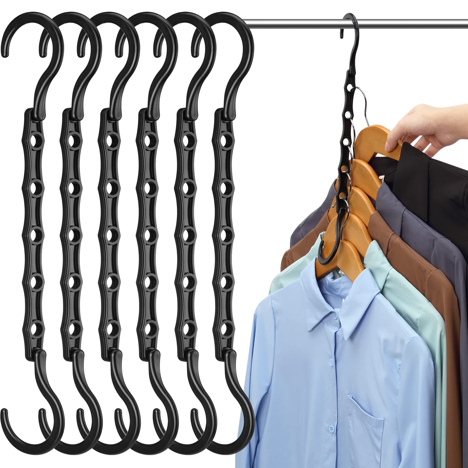 Amkufo Closet Organizers And Storage 20 Pack Hanger Organizer Magic Hangers Space Saving Hanging Plastic For Heavy Clothes, Dorm