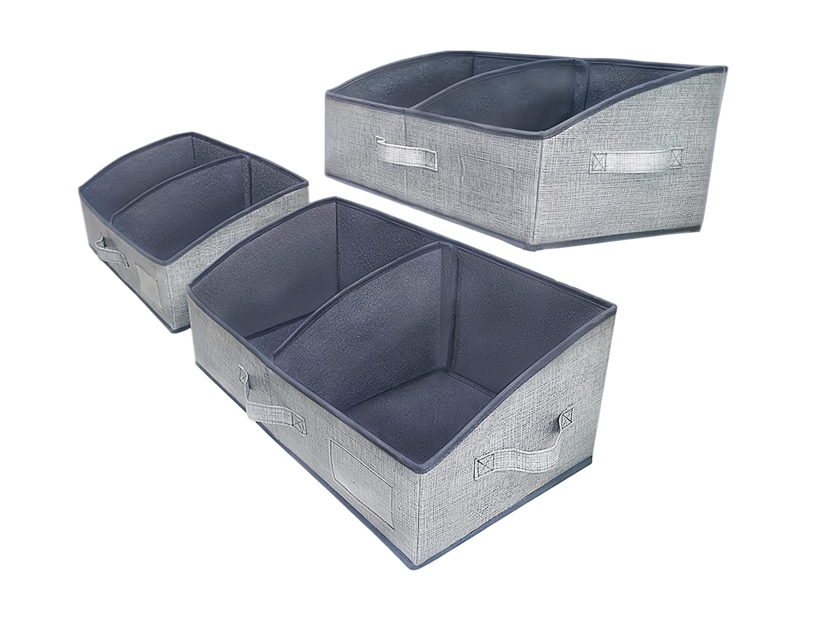 3 Packs Closet Storage Bins - Trapezoid Large Storage Box - Foldable Fabric Baskets For Organizing Clothes - Baby Toiletry, Toys