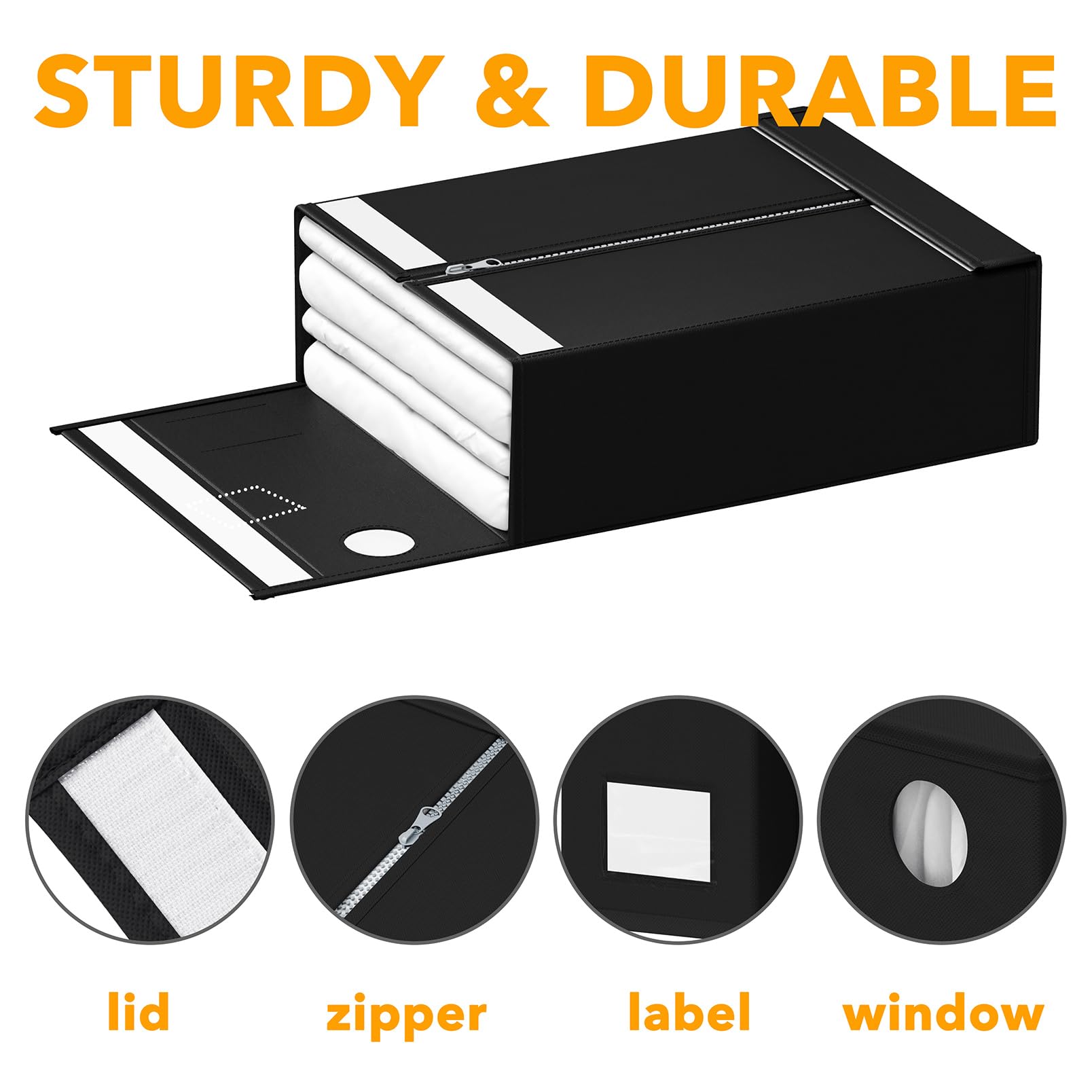 SpaceAid 12 Pack Bed Sheet Organizers and Storage, Foldable Sheet Organizer for Linen Closet, Set Folder Keeper with Window XL (