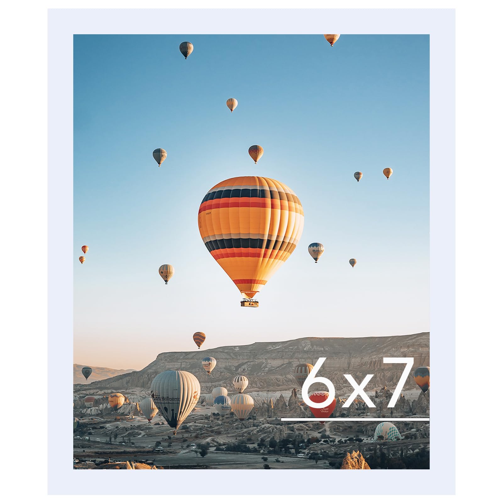 JCJMY 6x7 Picture Frame White for Wall Hanging or Tabletop, Wall Mounting Horizontally or Vertically, 6 x 7 Wall Gallery Poster 