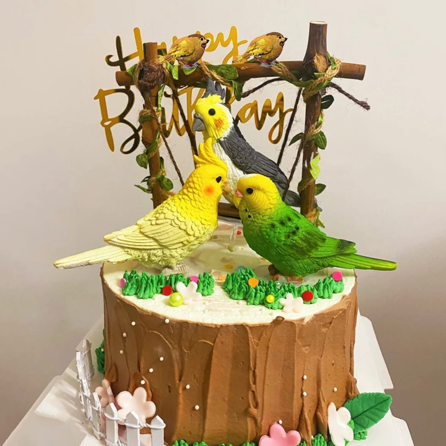 Rfghac 3D Bird Cake Fondant Molds Window Door Silicone Mold For Chocolate Cake Decoration Cupcake Topper Candy Gum Paste Set Of