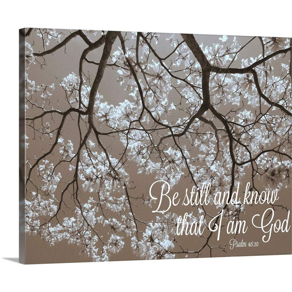 Canvas On Demand Be Still Canvas Wall Art Print By Gail Peck, Contemporary, Home Decor, Quote, Design Artwork, 45''X36''
