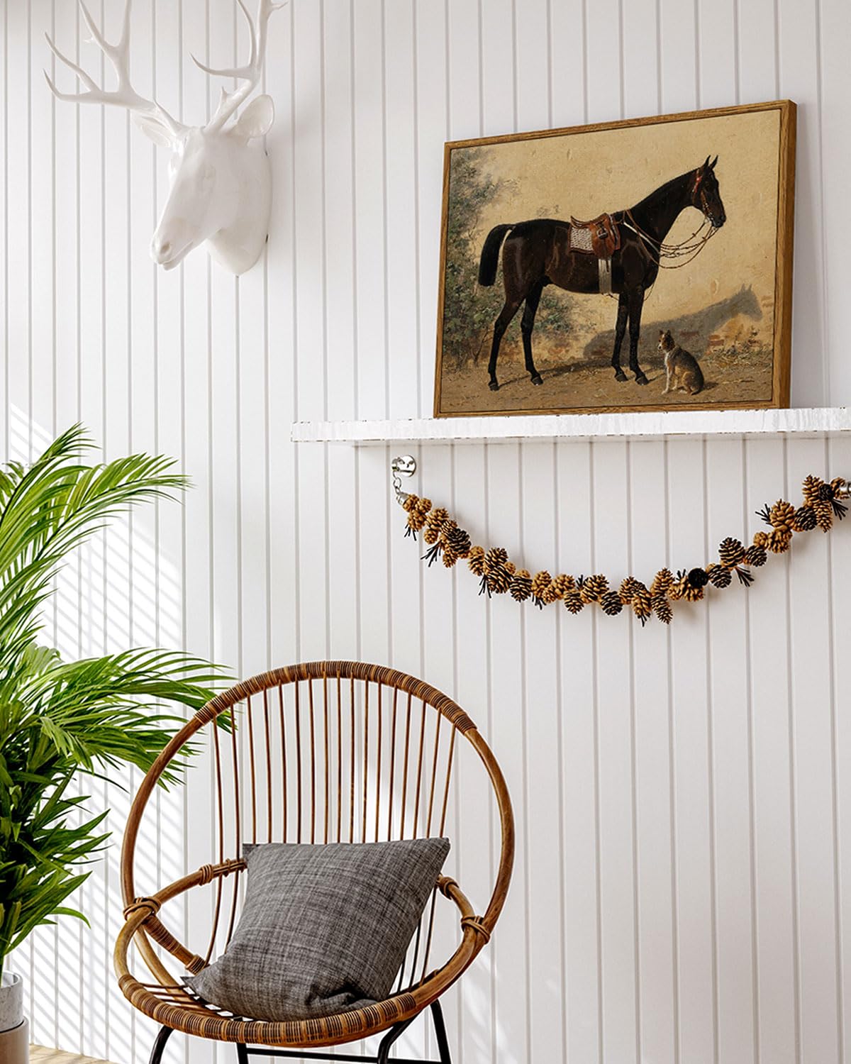 Arpeotcy Framed Canvas Horse Wall Art, Horse Art Print For Home Decor, Rustic Farmhouse Country Wall Decor For Living Room, Offi