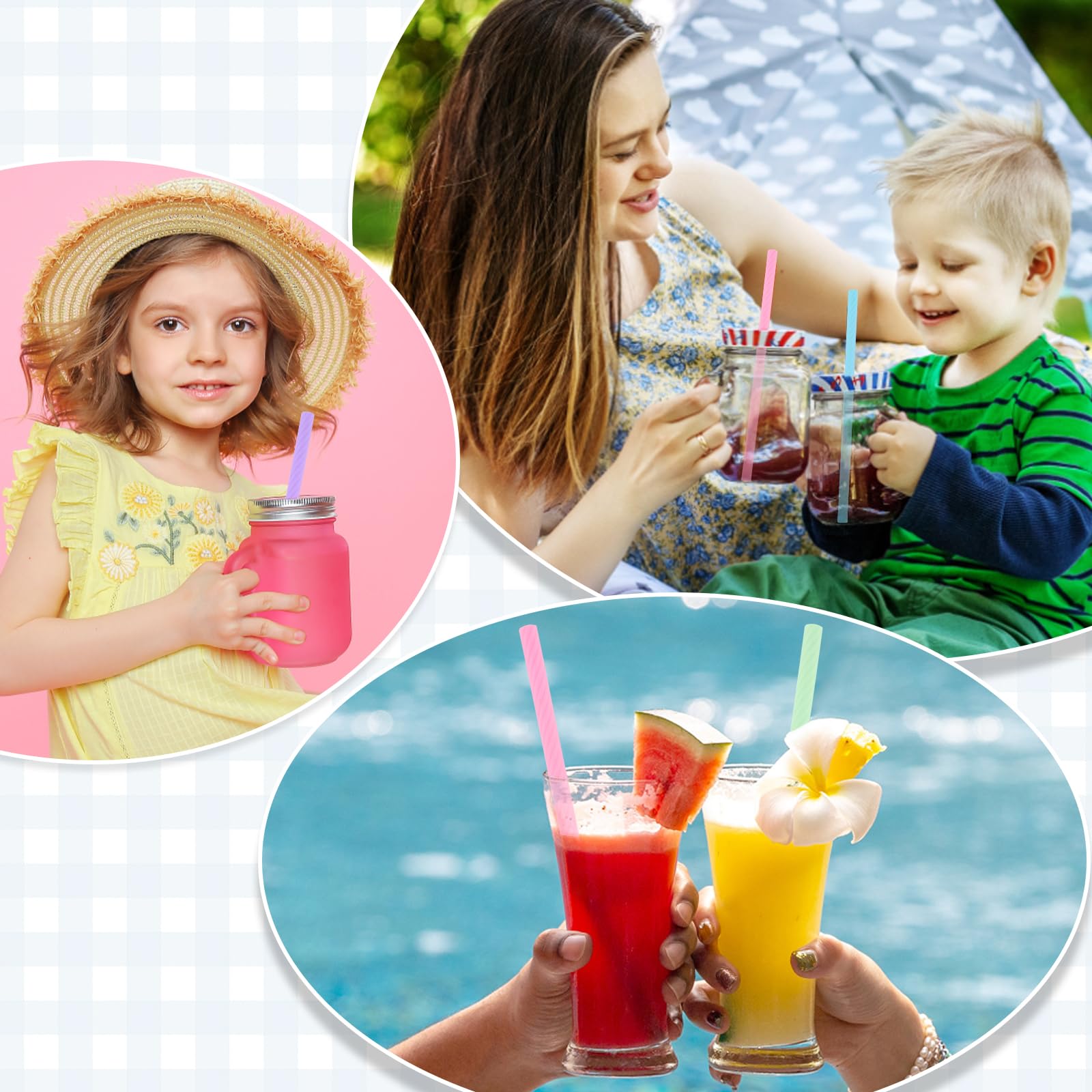 Cobee 4 Sets Reusable Silicone Straws Kit, Foldable Drinking Straws, Portable Straws Colorful Storage Box With Keychain For Trav