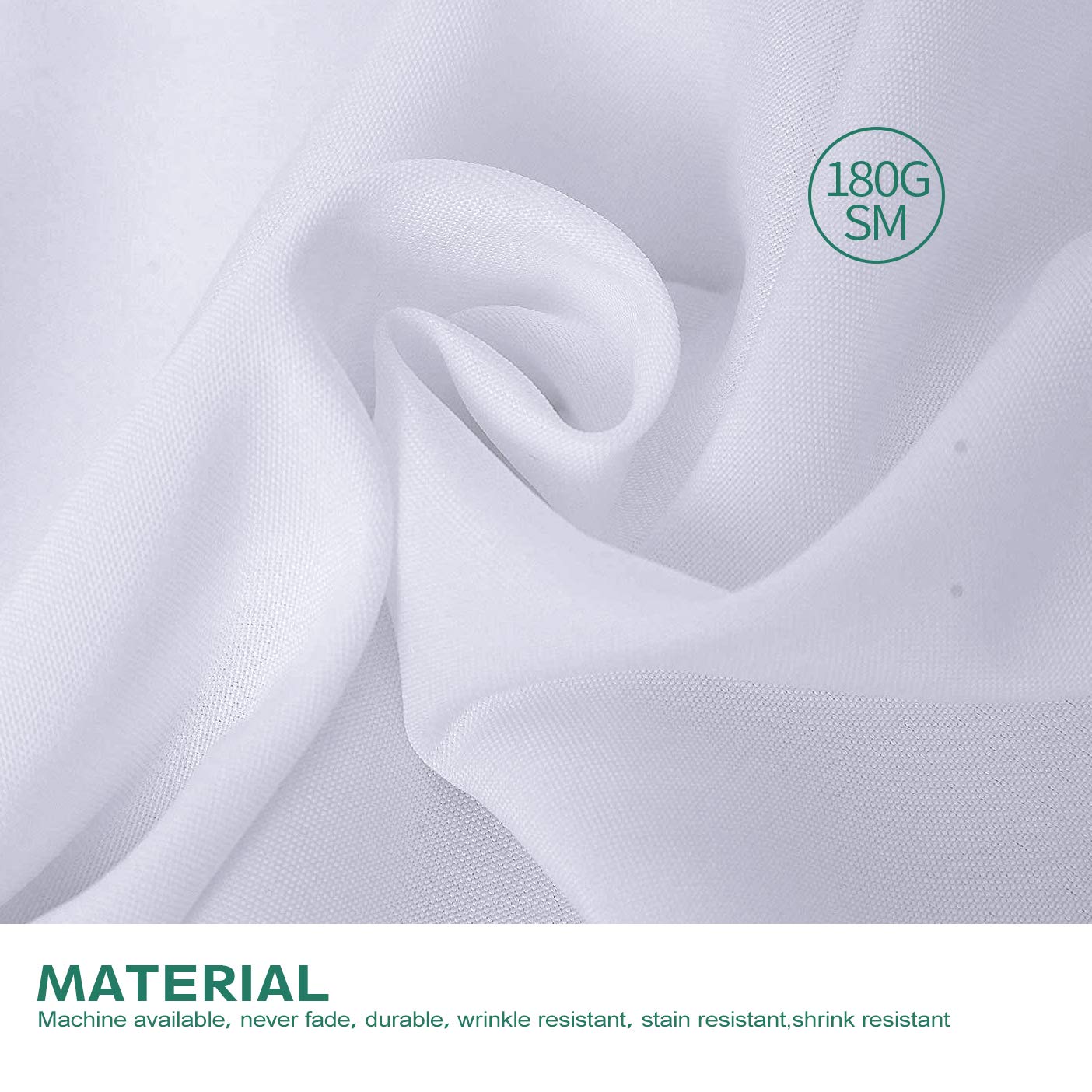 Surmente Tablecloth 70 Inch Round Polyester Table Cloth For Weddings, Banquets, Or Restaurants (White)