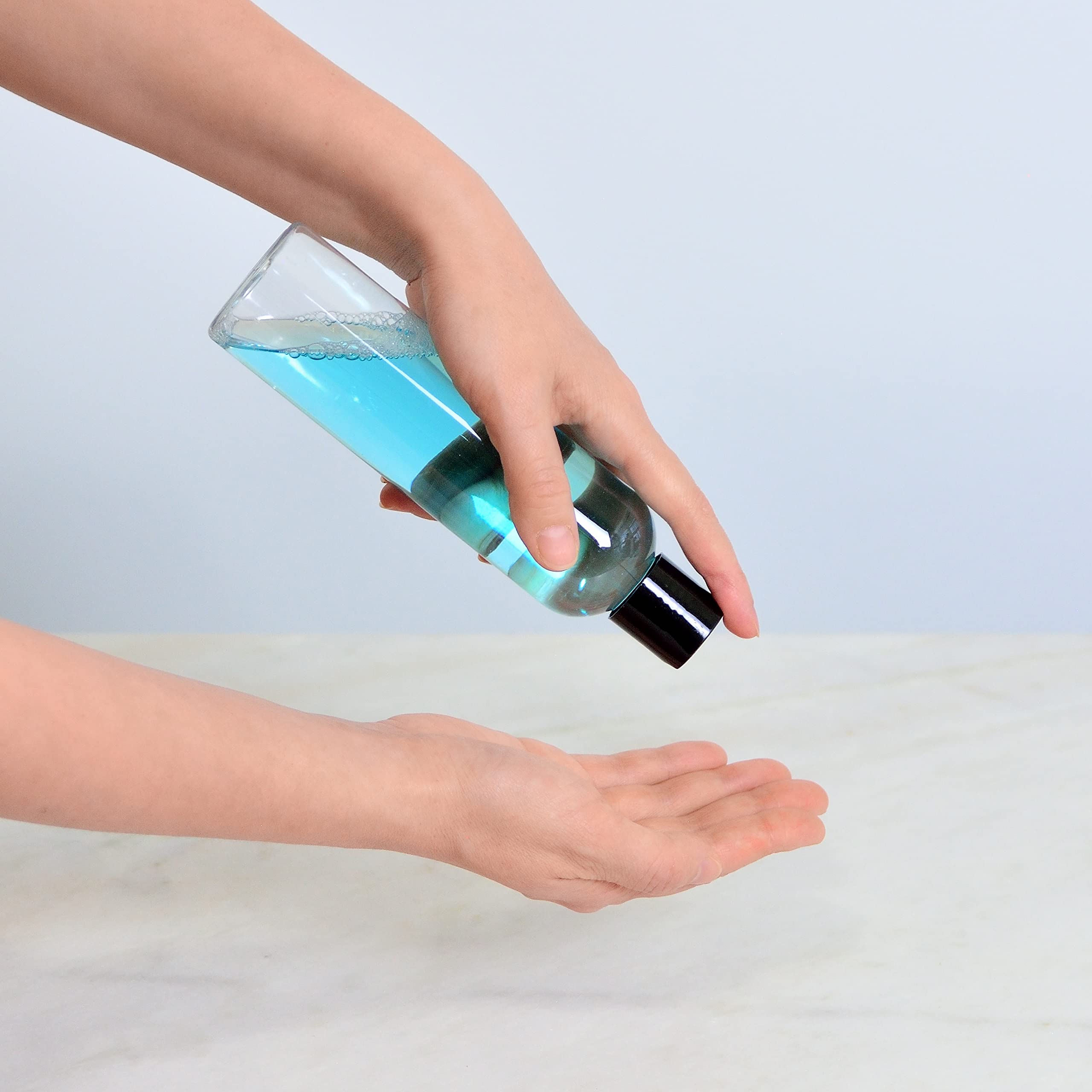 Youngever 10 Pack Clear Plastic Empty Bottles With Disc Cap 8 Ounce, Refillable Cosmetic Bottles, Squeeze Containers For Shampoo