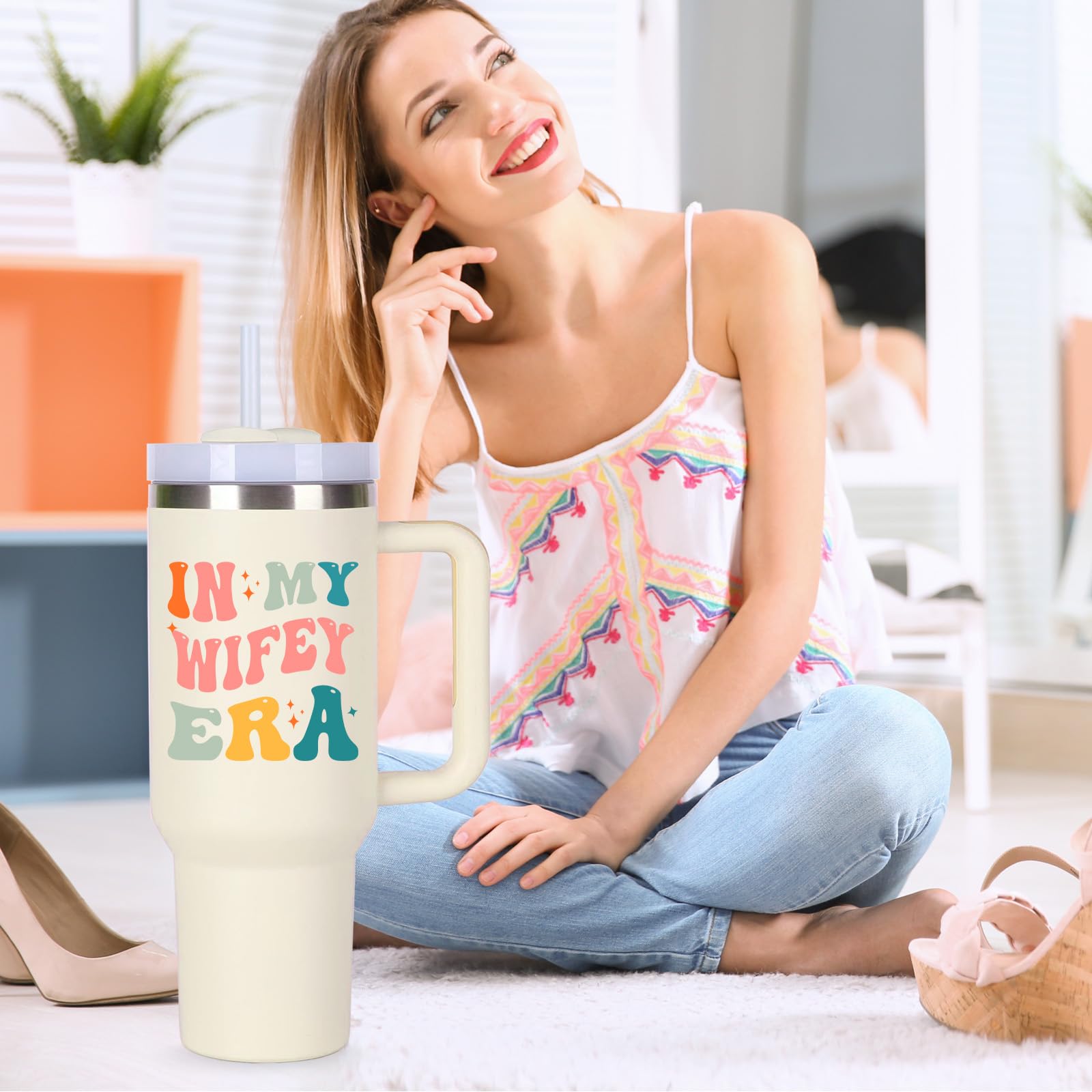 momocici Wifey Cup Tumblers Gifts.40oz In My Wifey Era Tumbler with Handle.Wifey Gift.Wifey Cups.Wifey Tumbler.40oz Birthday Chr