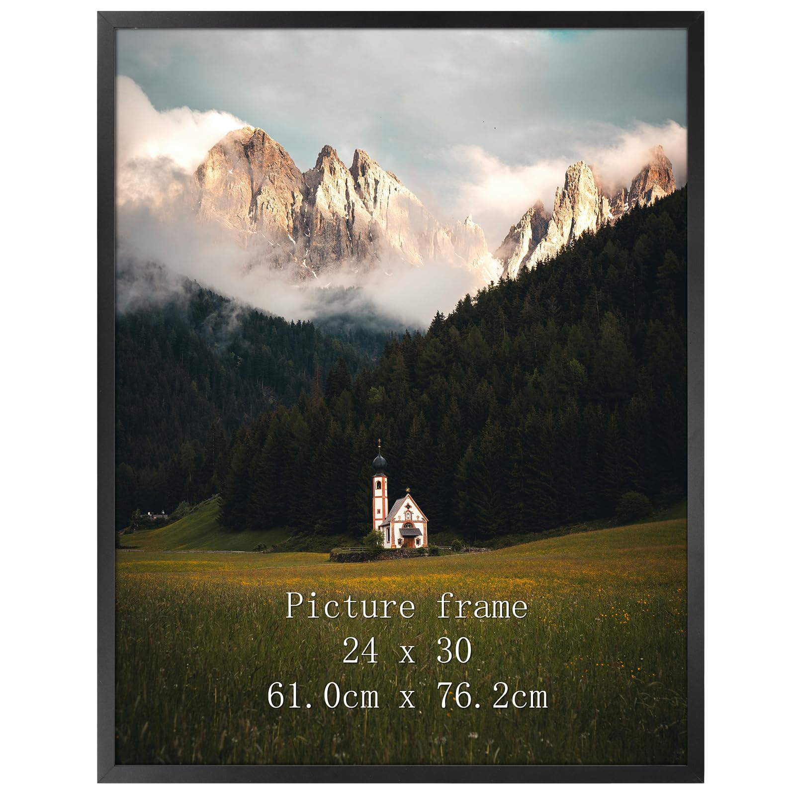 Giftgarden 24x30 Poster Picture Frame Black, Textured Metal Frame 30x24 for Wall Display, Single