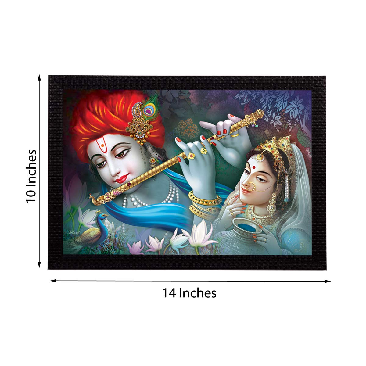 Ecraftindia Radha Krishna Satin Matt Texture Uv Art Painting (Synthetic Wood, 27.94 Cm X 35.56 Cm, Fpr2A6304)