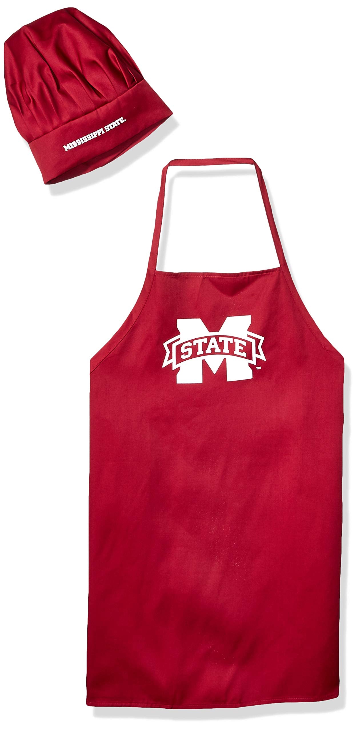 Pro Specialties Group Ncaa Mississippi State Bulldogs Mens Chef Hat & Apron, Full Color Team Logo, One Size
