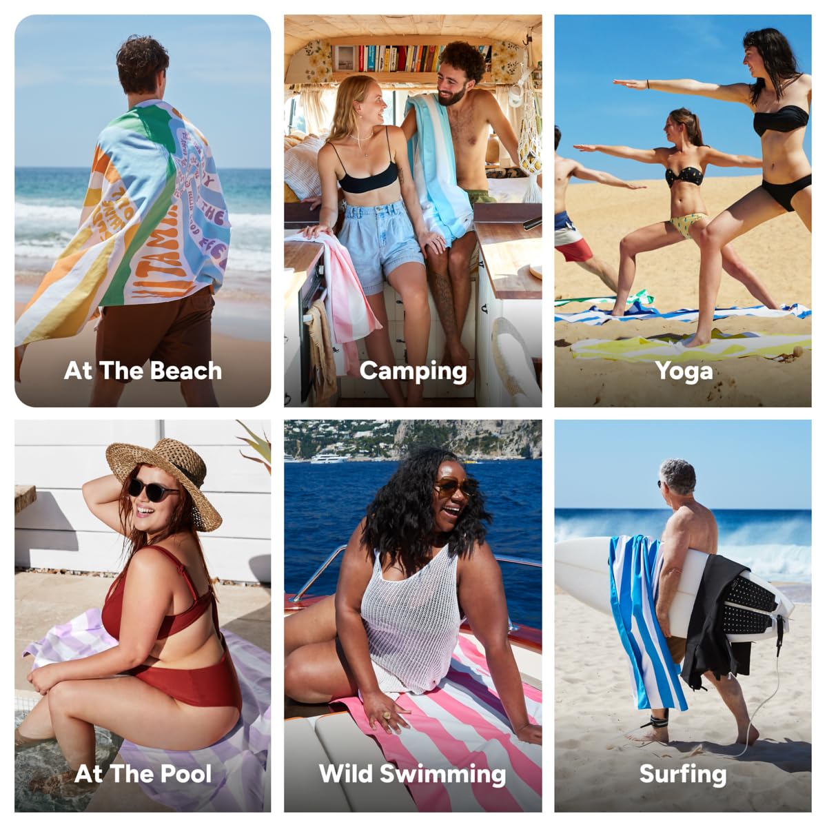 Dock & Bay Beach Towel - Quick Dry, Sand Free - Compact, Lightweight - 100% Recycled - Includes Bag - Vitamin Sea - Large (160X9