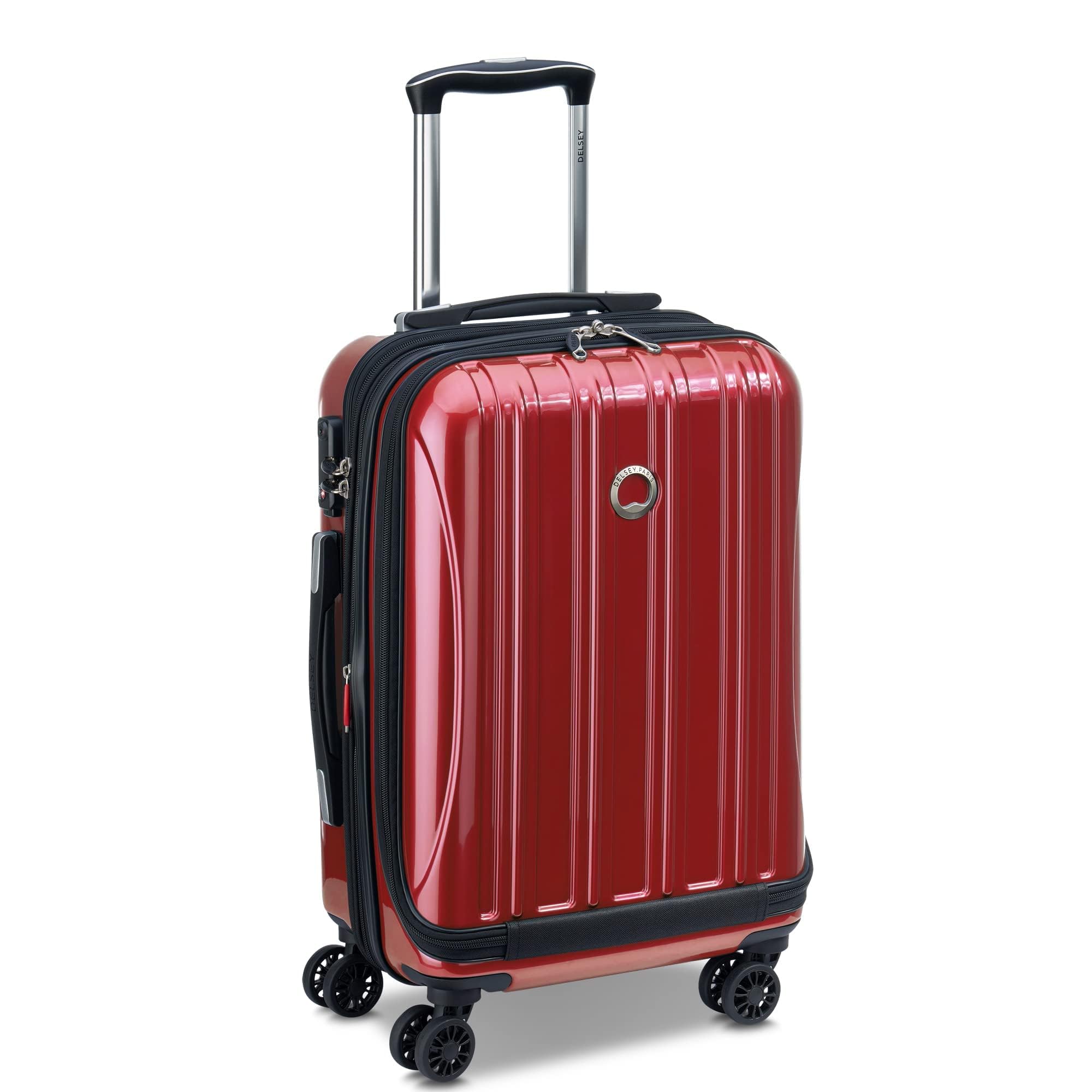 Delsey Paris Helium Aero Hardside Expandable Luggage With Spinner Wheels, Brick Red, Carry-On 19 Inch