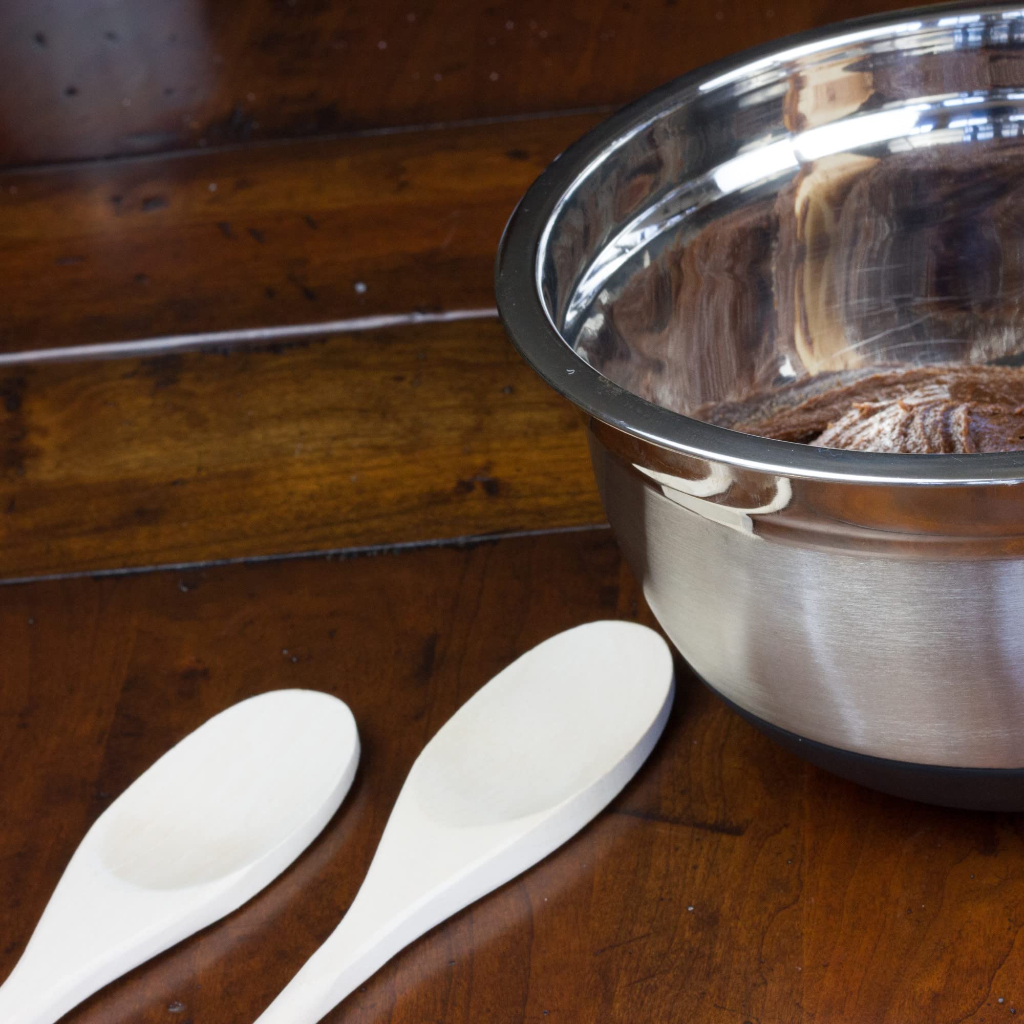 Chef Craft Select Maple Solid Spoon, 12 And 14 Inch 2 Piece Set, Natural