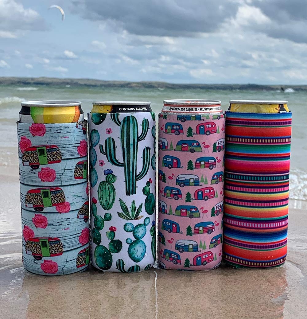 Party Girl Kim Slim Can Coolers - Neoprene Insulated Slim Can Cooler For Tall Skinny 12Oz Cans Like Truly Hard Seltzers And Red