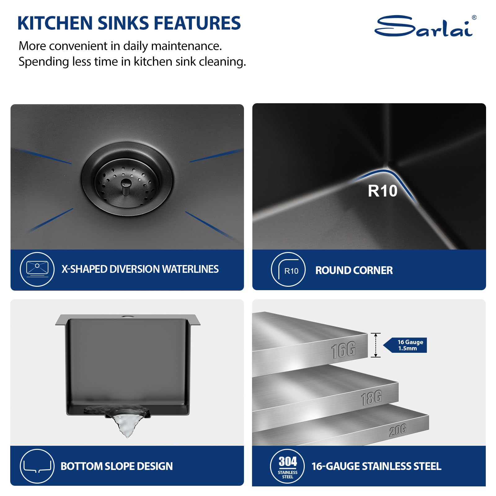 Sarlai 18 Drop Bar Sink Stainless Steel - 18 X 18 Inch Bar Prep Sink Square Topmount Stainless Steel 16 Gauge Deep Single Bowl O