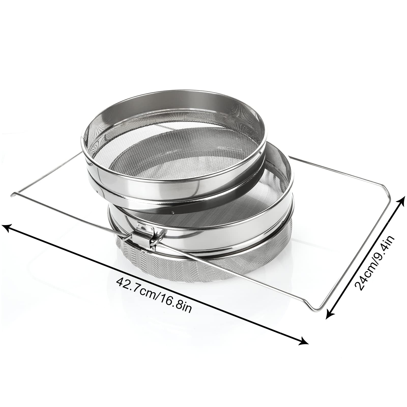 Double Sieve Honey Strainer, Stainless Steel Double Honey Strainer, Bee Keeping Equipment Filter Bee Keeping Extract Tools, 1 Pa