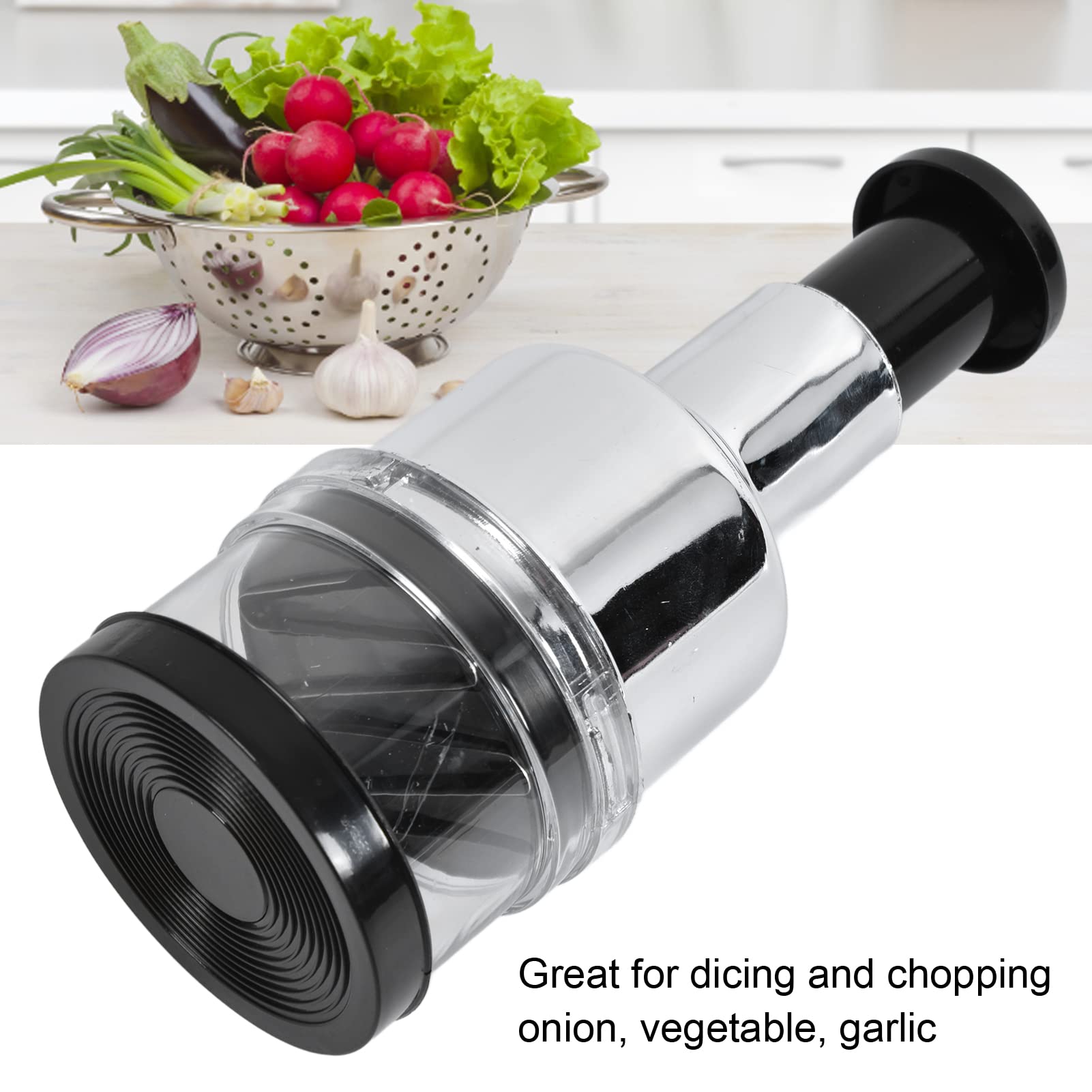 Hand Food Chopper, Stainless Steel Manual Hand Vegetable Chopper Dicer Onion Chopper Vegetable Slicer Garlic Mincer Handheld Foo