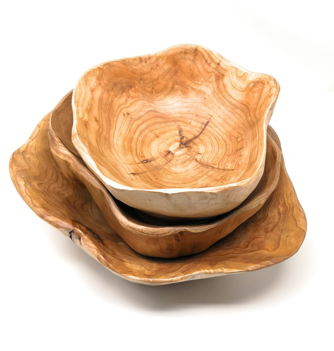 Thy Collectibles Wooden Bowl Handmade Storage Natural Root Wood Crafts Bowl Fruit Salad Serving Bowls (Medium 10''-12'')