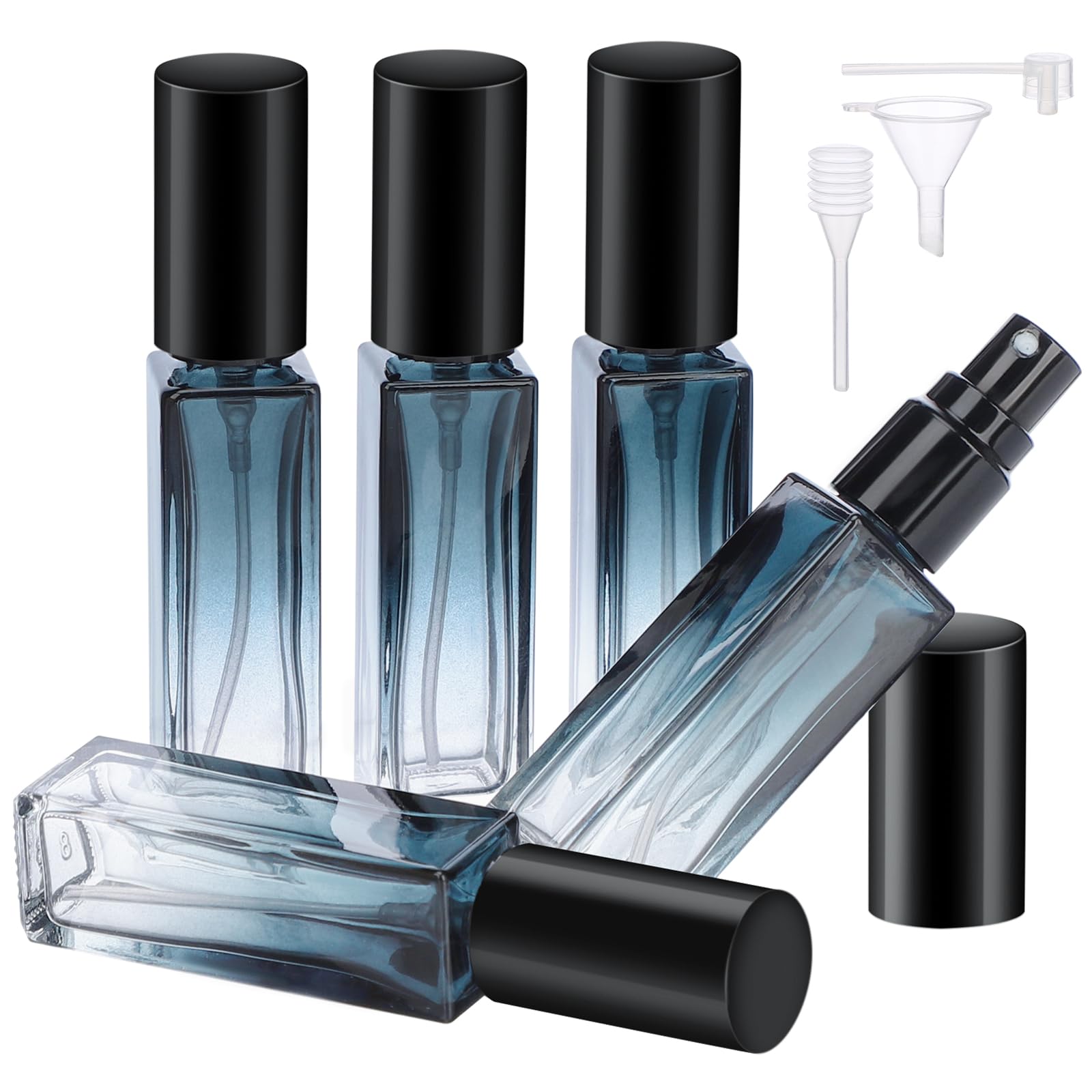 Segbeauty Travel Perfume Bottle Refillable, 5Pcs 10Ml Mini Glass Perfume Containers With Funnel And Pipette, Empty Portable Leak