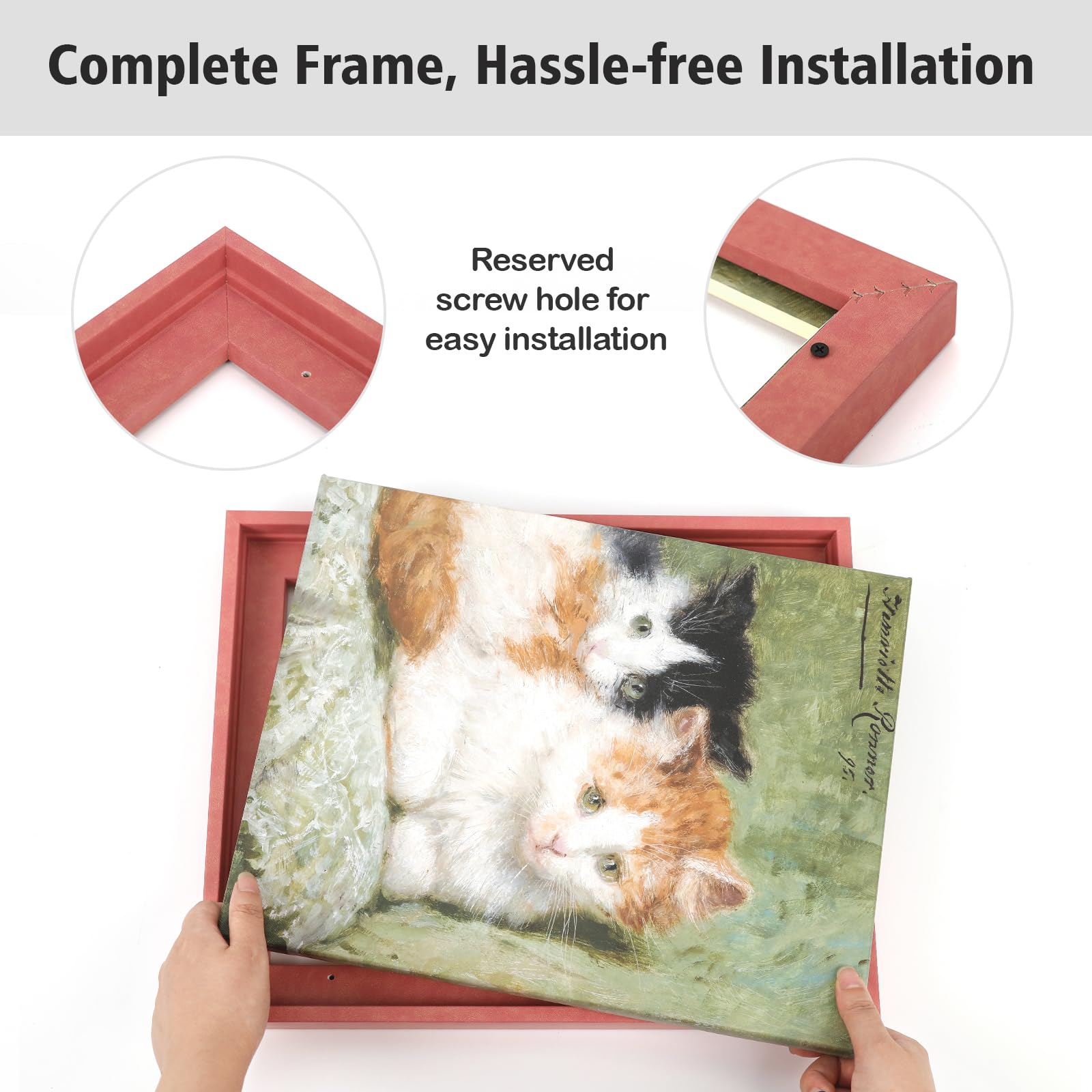 Folkor Canvas Floater Frame For 12X16 Oil Paintings, 2 Pack Canvas Floating Frame With 0.9 Inch Deep For Art Prints Artwork Land